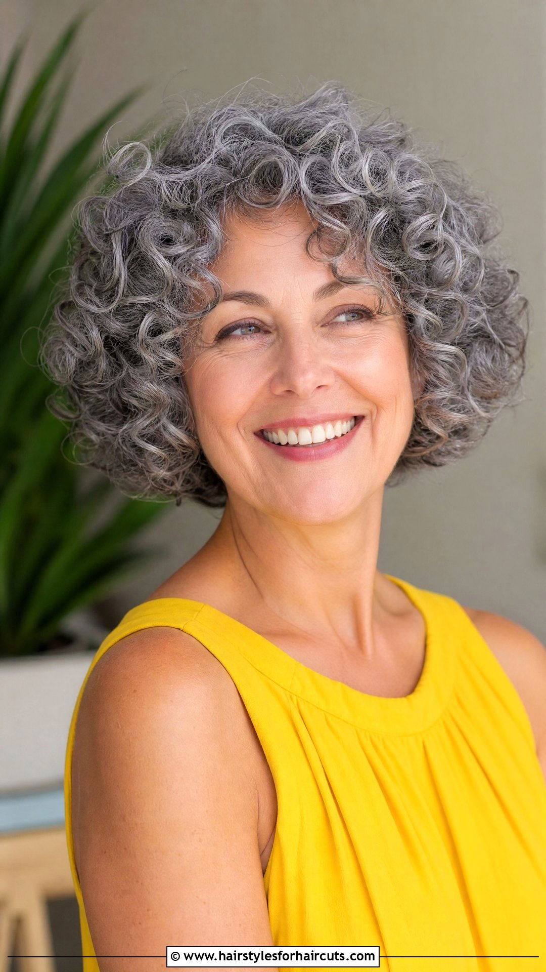 Curly Gray Bob - 25 women gray hairstyles - 25 women gray hairstyles