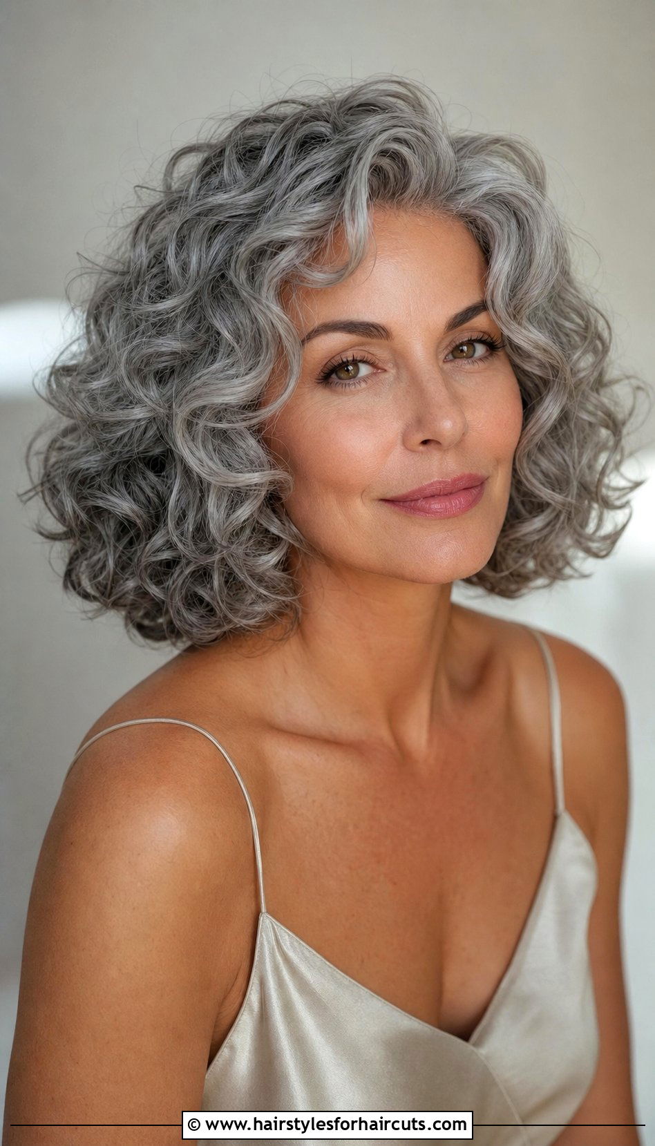 Curly Gray Textured Bob - 25 curly gray hairstyles - 25 curly gray hairstyles
