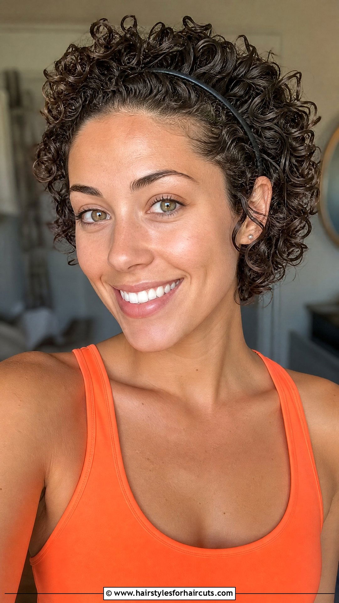 Curly Hair Swept Off Forehead Haircut - 25 haircuts off - 25 haircuts off