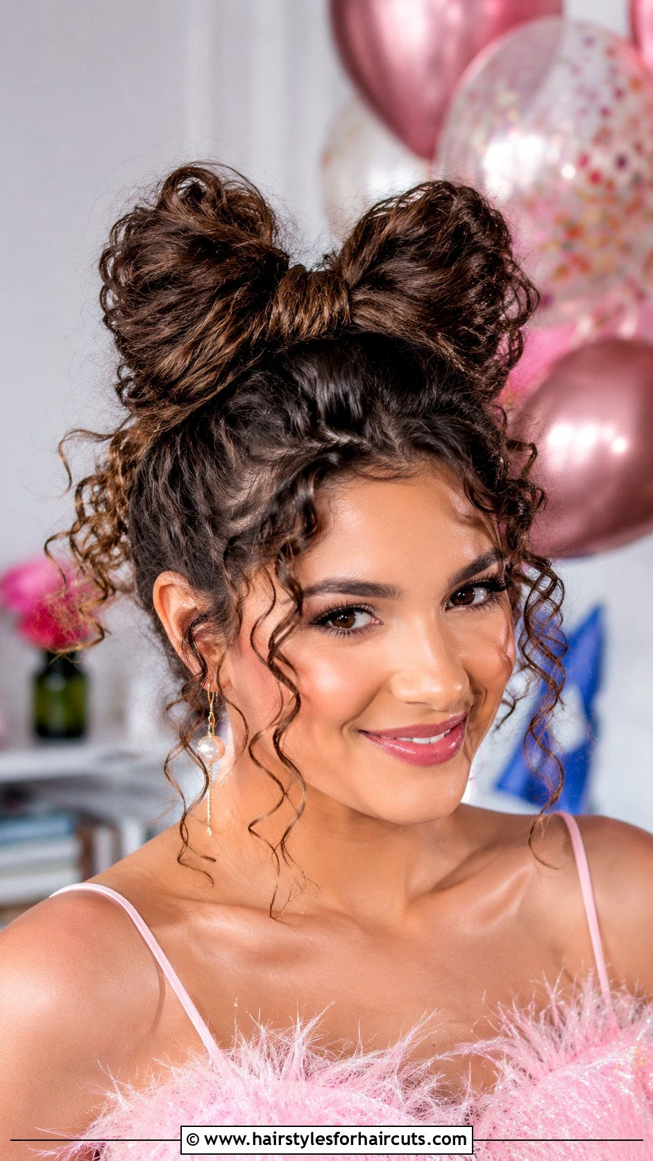 Curly Hair Up Bow Bun - 25 curly hair up hairstyles - 25 curly hair up hairstyles