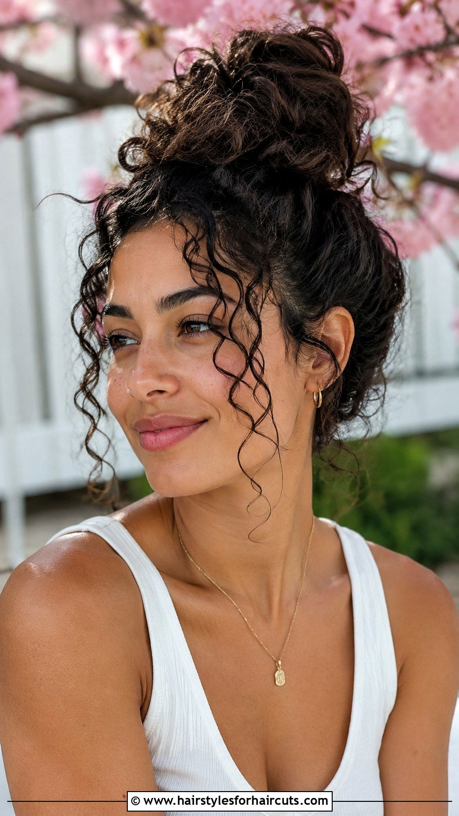 Curly Hair Up Messy Bun - 25 curly hair up hairstyles - 25 curly hair up hairstyles