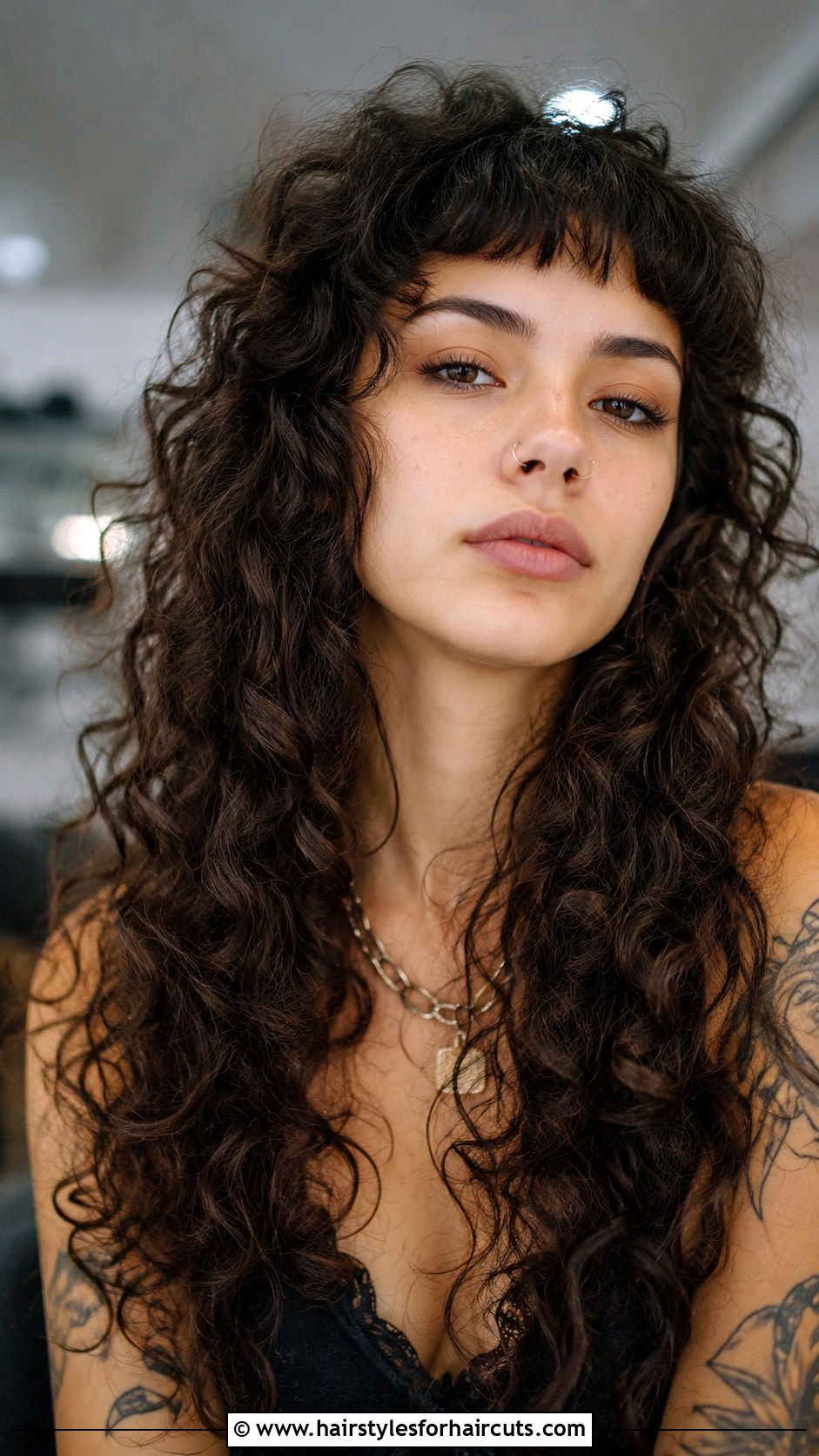 Curly Hair With Baby Bangs - 25 y2k hairstyles for curly hair - 25 y2k hairstyles for curly hair