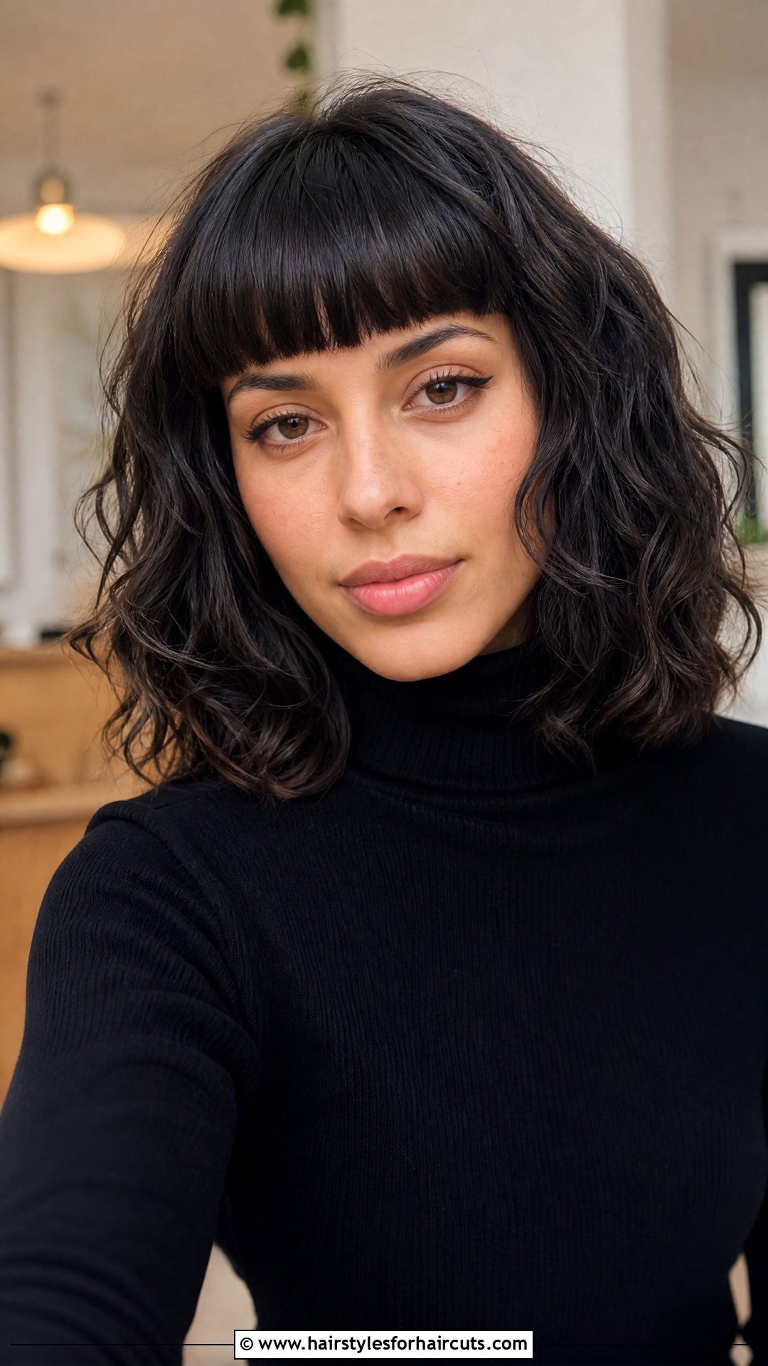Curly Hair With Blunt Bangs - 25 hairstyles with bangs for curly hair - 25 hairstyles with bangs for curly hair
