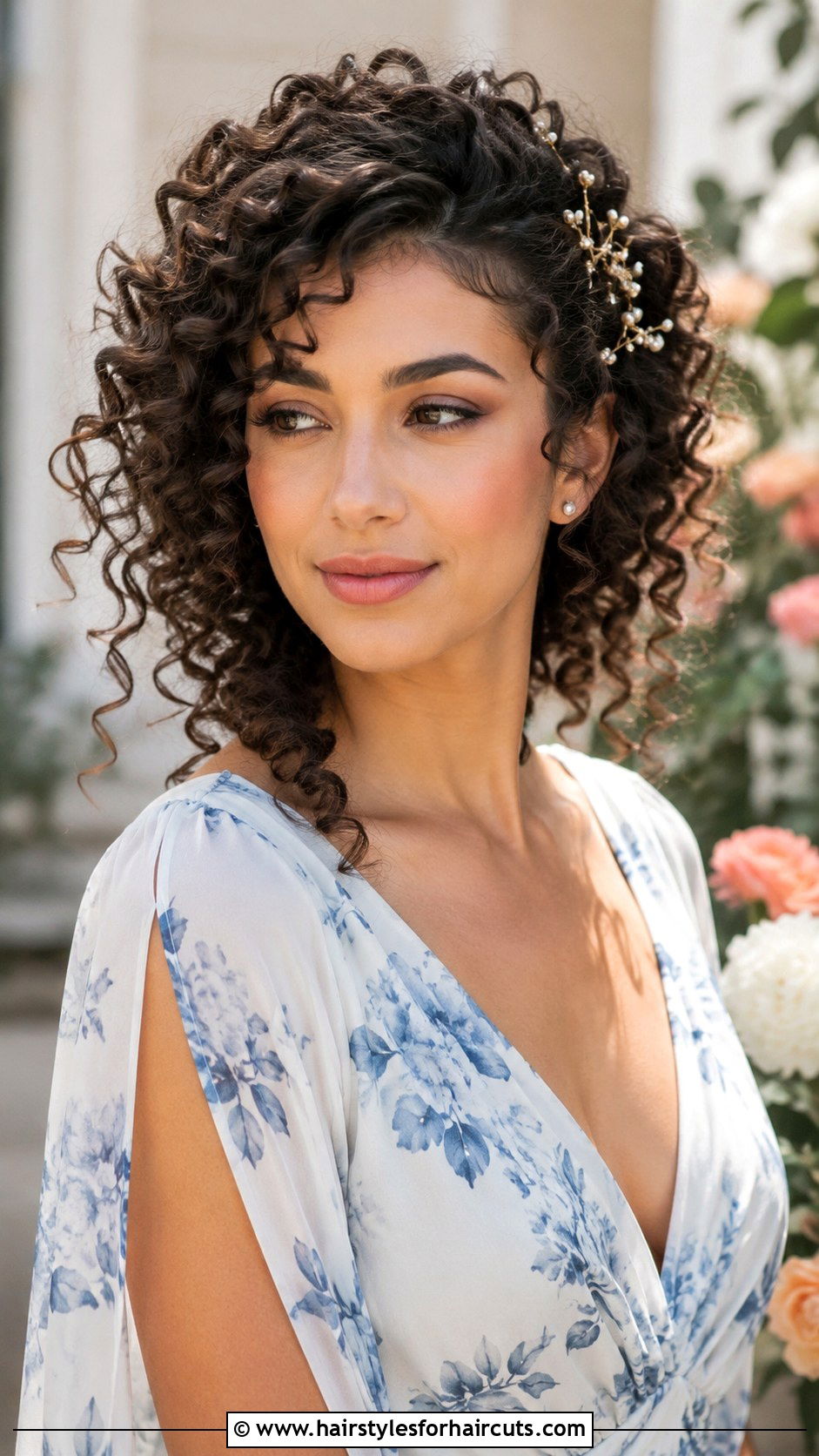 Curly Hair With Hair Pins - 25 diwali hairstyles for long hair - 25 diwali hairstyles for long hair
