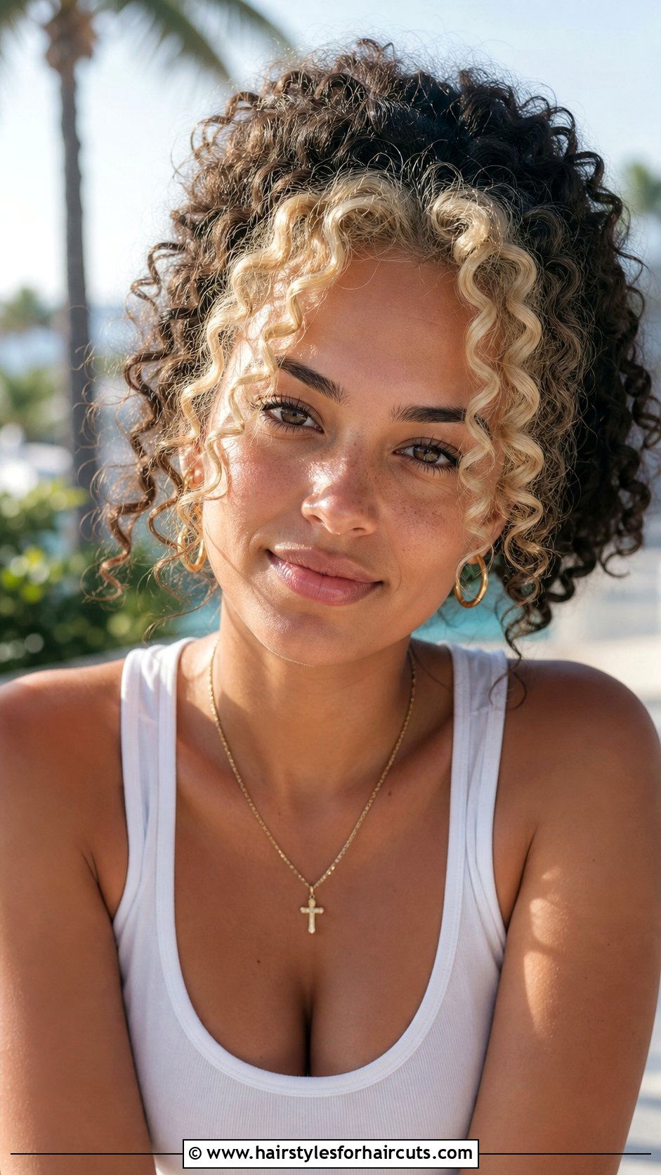 Curly Hair With Money Piece - 25 money piece hairstyles - 25 money piece hairstyles