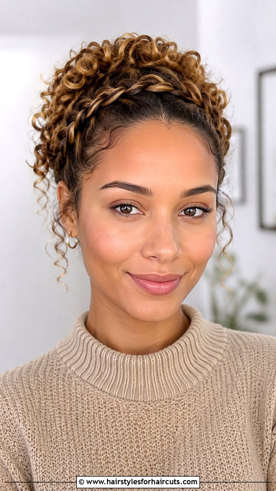 Curly Halo Braid - 25 work hairstyles for curly hair - 25 work hairstyles for curly hair
