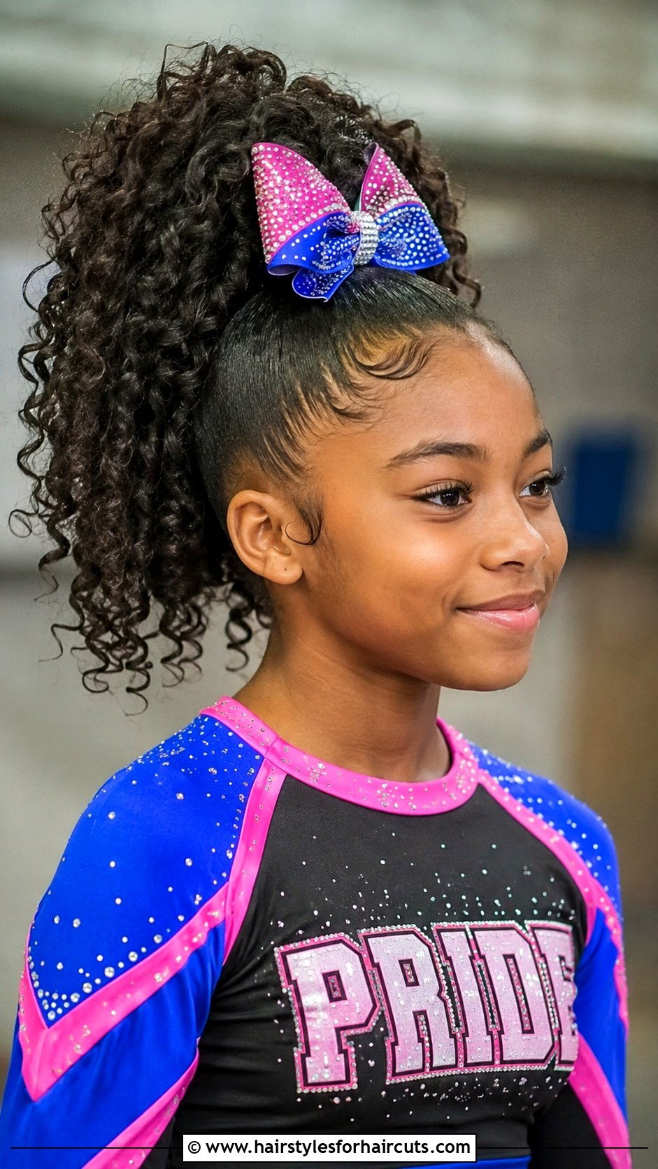 Curly High Ponytail - 25 cheer hairstyles - 25 cheer hairstyles