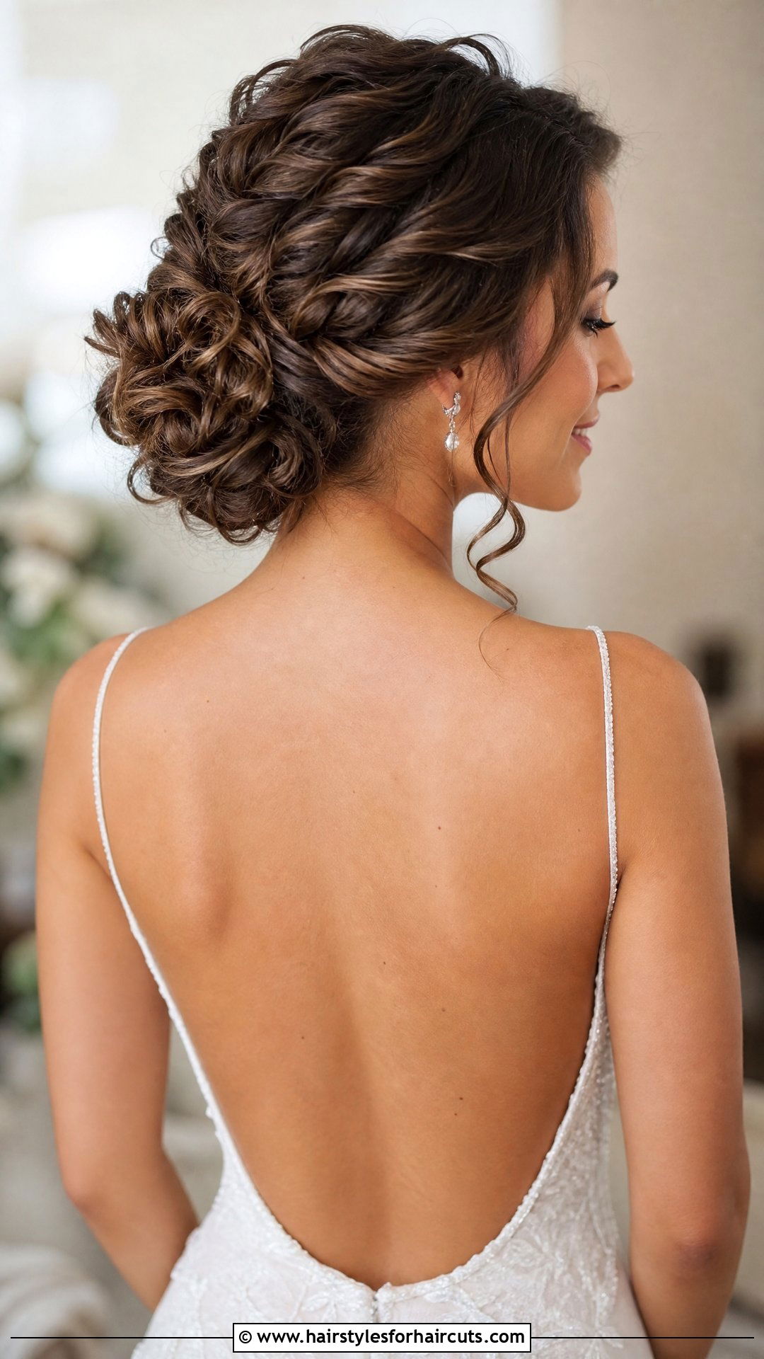 Curly Low Chignon Wedding Hairstyle - 25 wedding hairstyles for thick curly hair - 25 wedding hairstyles for thick curly hair