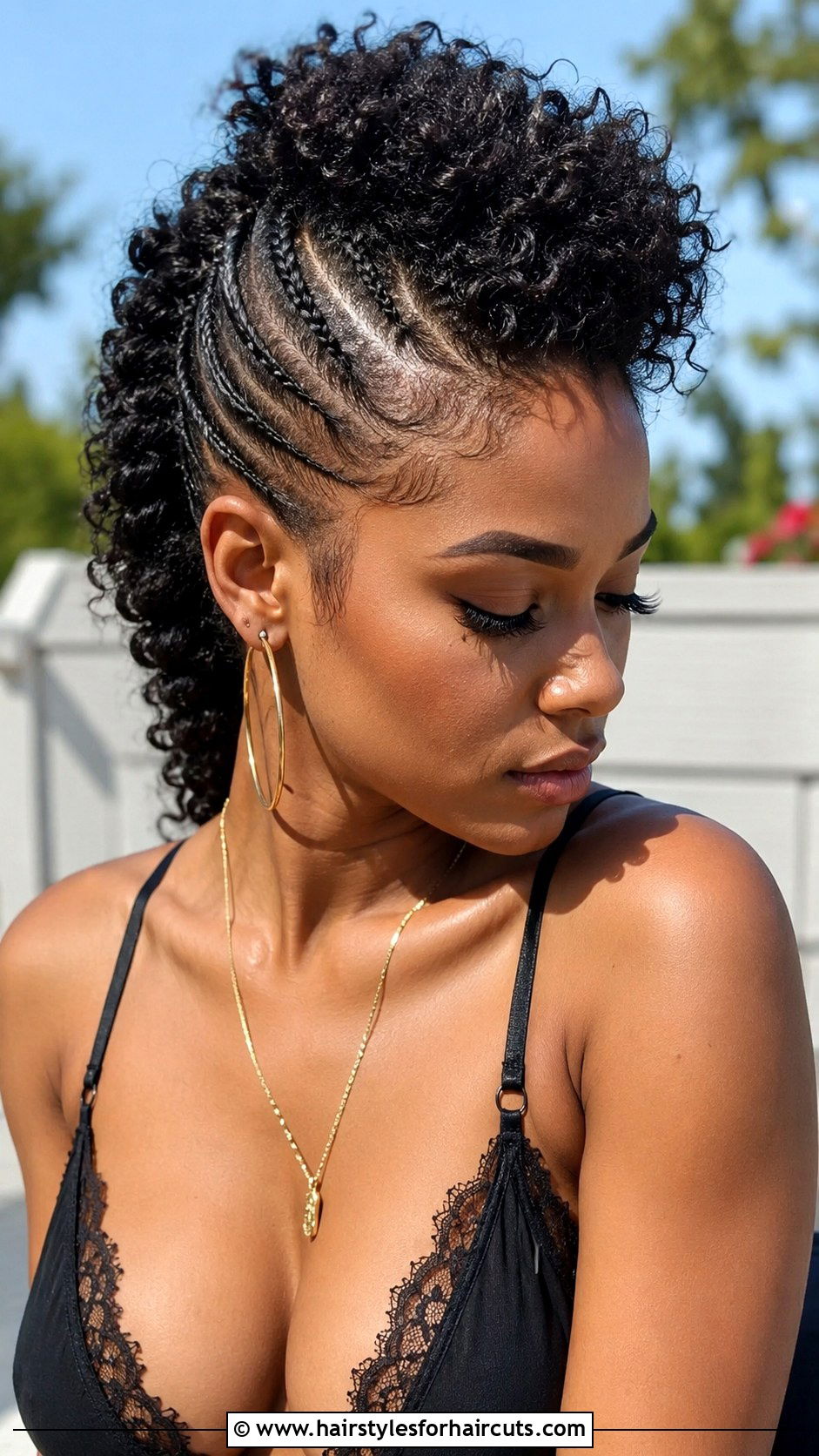 Curly Mohawk Braid - 25 easy summer hairstyles for curly hair - 25 easy summer hairstyles for curly hair