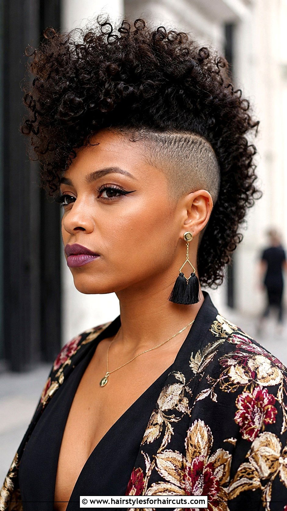 Curly Mohawk With Shaved Sides - 25 christmas hairstyles for curly hair - 25 christmas hairstyles for curly hair