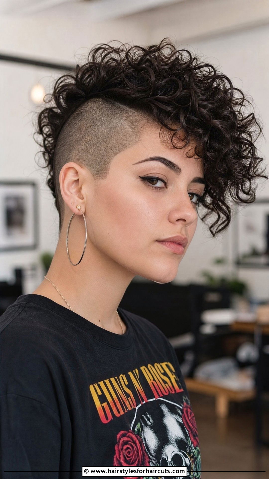 Curly Mohawk with Shaved Sides - 25 girls curly haircuts - 25 girls curly haircuts