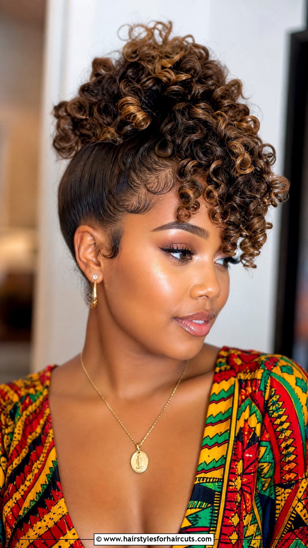 Curly Pineapple Updo - 25 holiday hairstyles - 25 holiday hairstyles