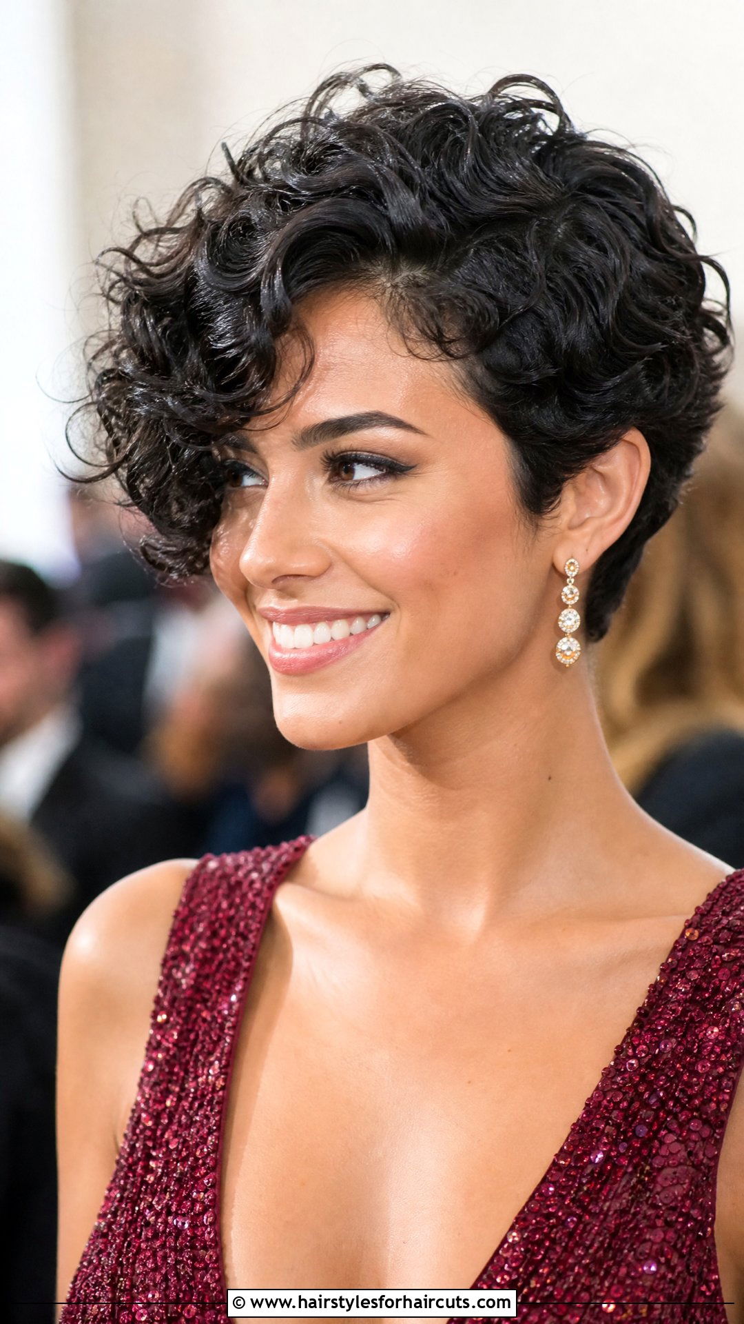 Curly Pixie Cut With Side Part - 25 wedding party hairstyles for short hair - 25 wedding party hairstyles for short hair