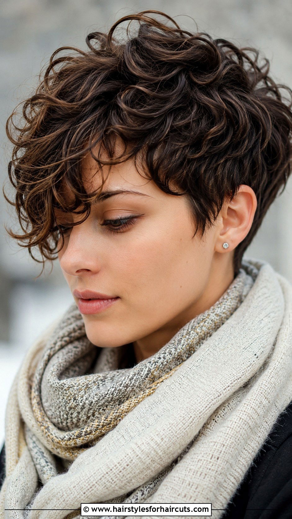 Curly Pixie Haircut With Long Bangs - 25 pixie haircuts for thick curly hair - 25 pixie haircuts for thick curly hair