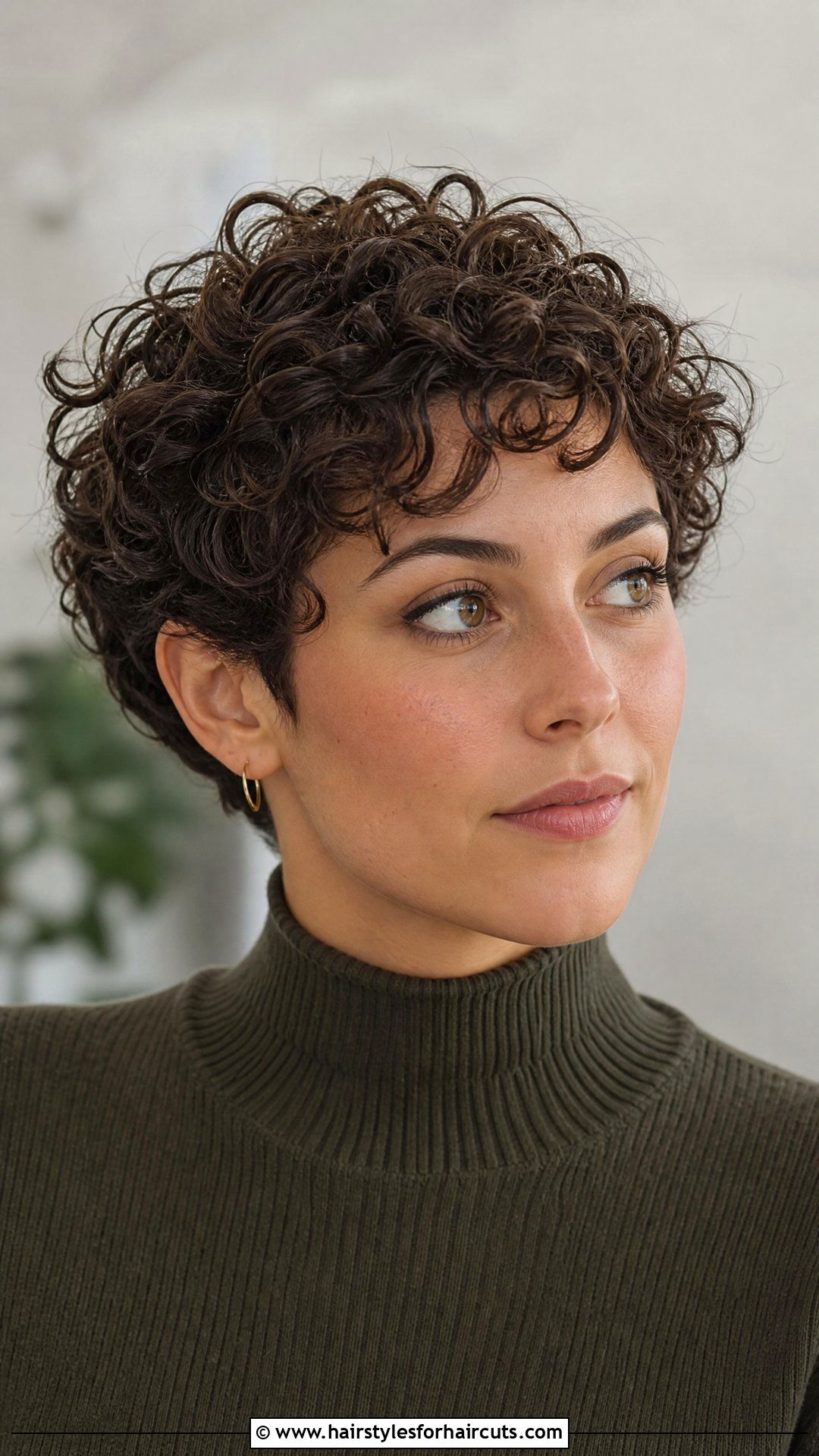 Curly Pixie Winter Style - 25 cute winter hairstyles for short hair - 25 cute winter hairstyles for short hair