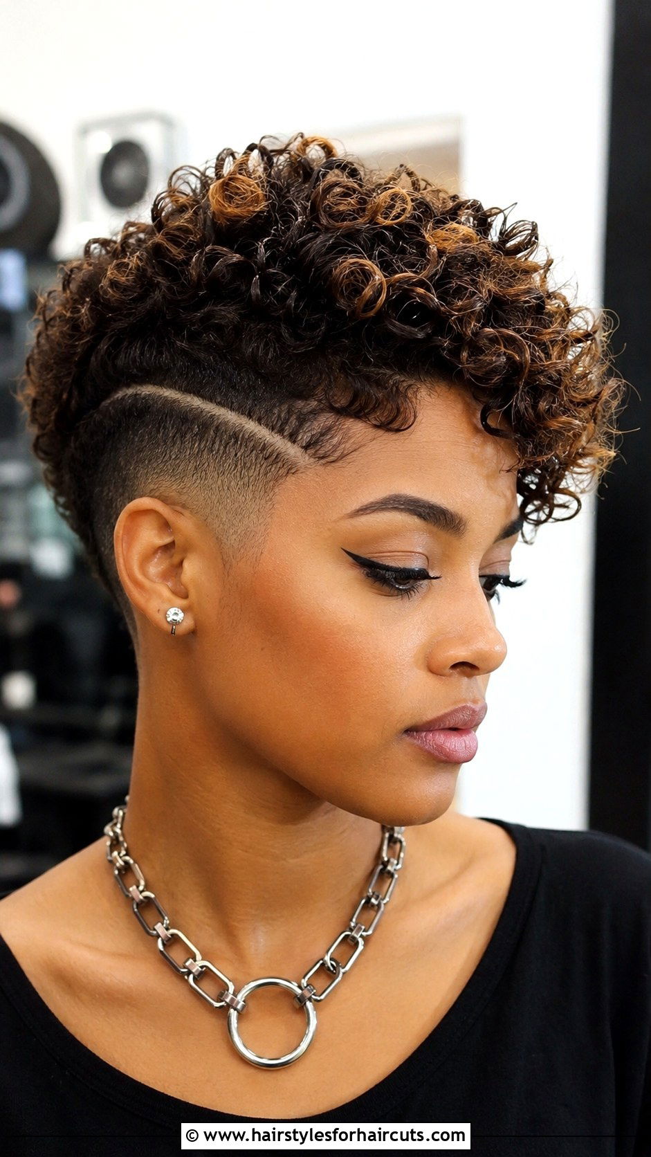 Curly Pixie With Shaved Sides - 25 short curly hairstyles for black women - 25 short curly hairstyles for black women