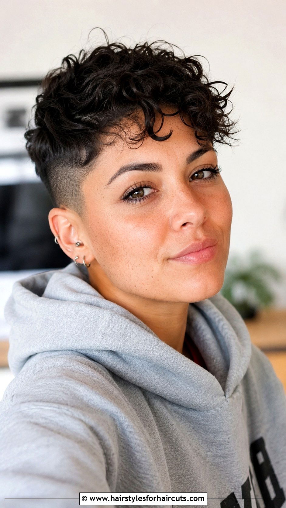 Curly Pixie With Undercut - 25 short haircuts for 2c curly hair - 25 short haircuts for 2c curly hair