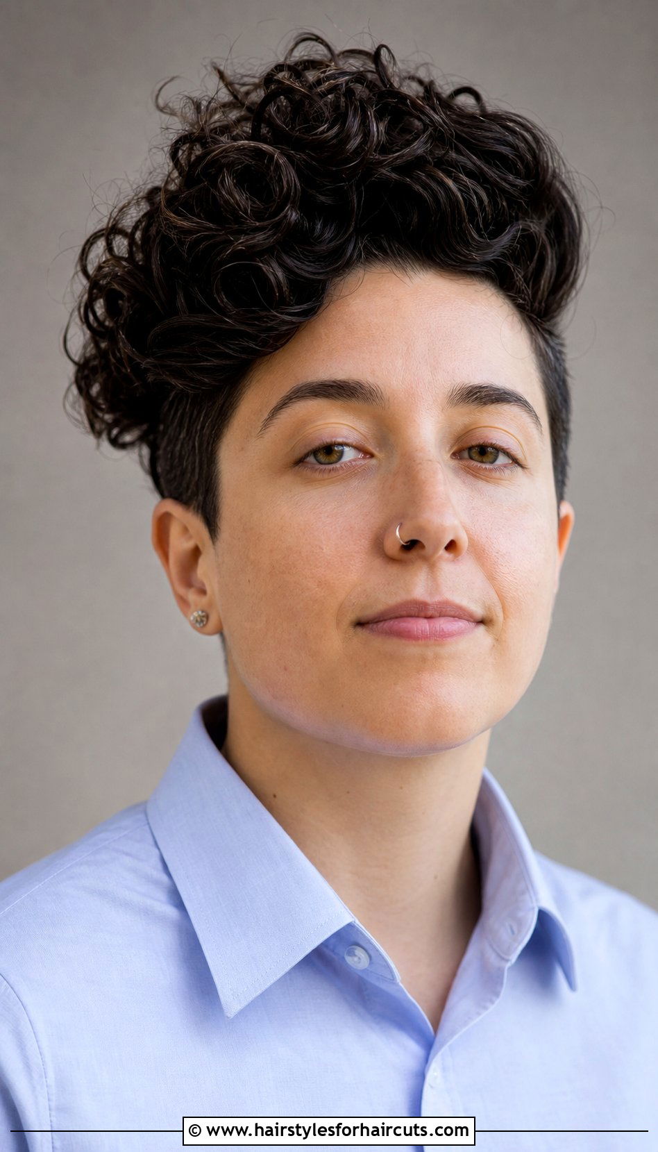 Curly Pompadour Haircut - 25 gender neutral haircuts for curly hair - 25 gender neutral haircuts for curly hair