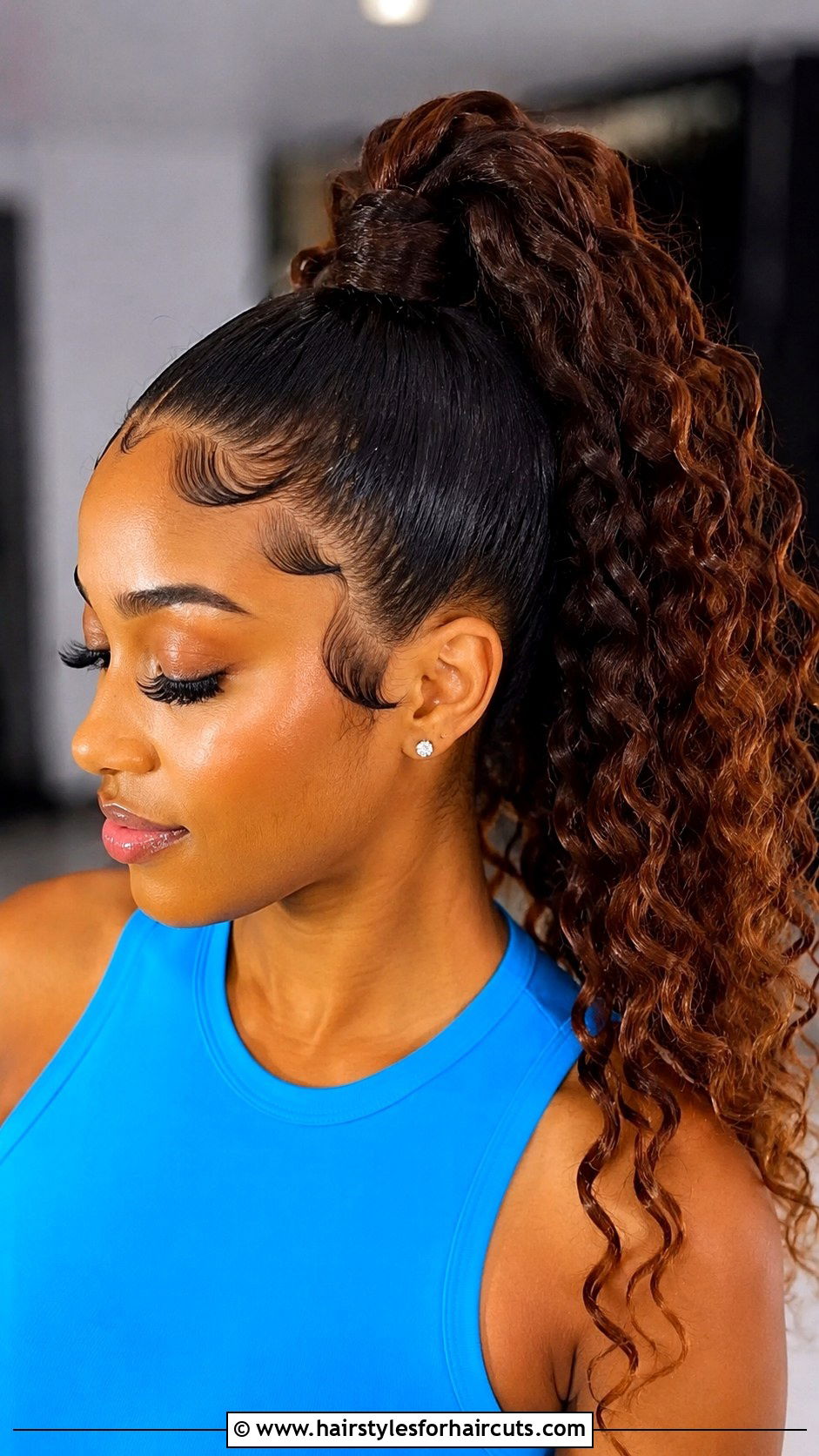 Curly Ponytail With Edges - 25 tennis hairstyles - 25 tennis hairstyles