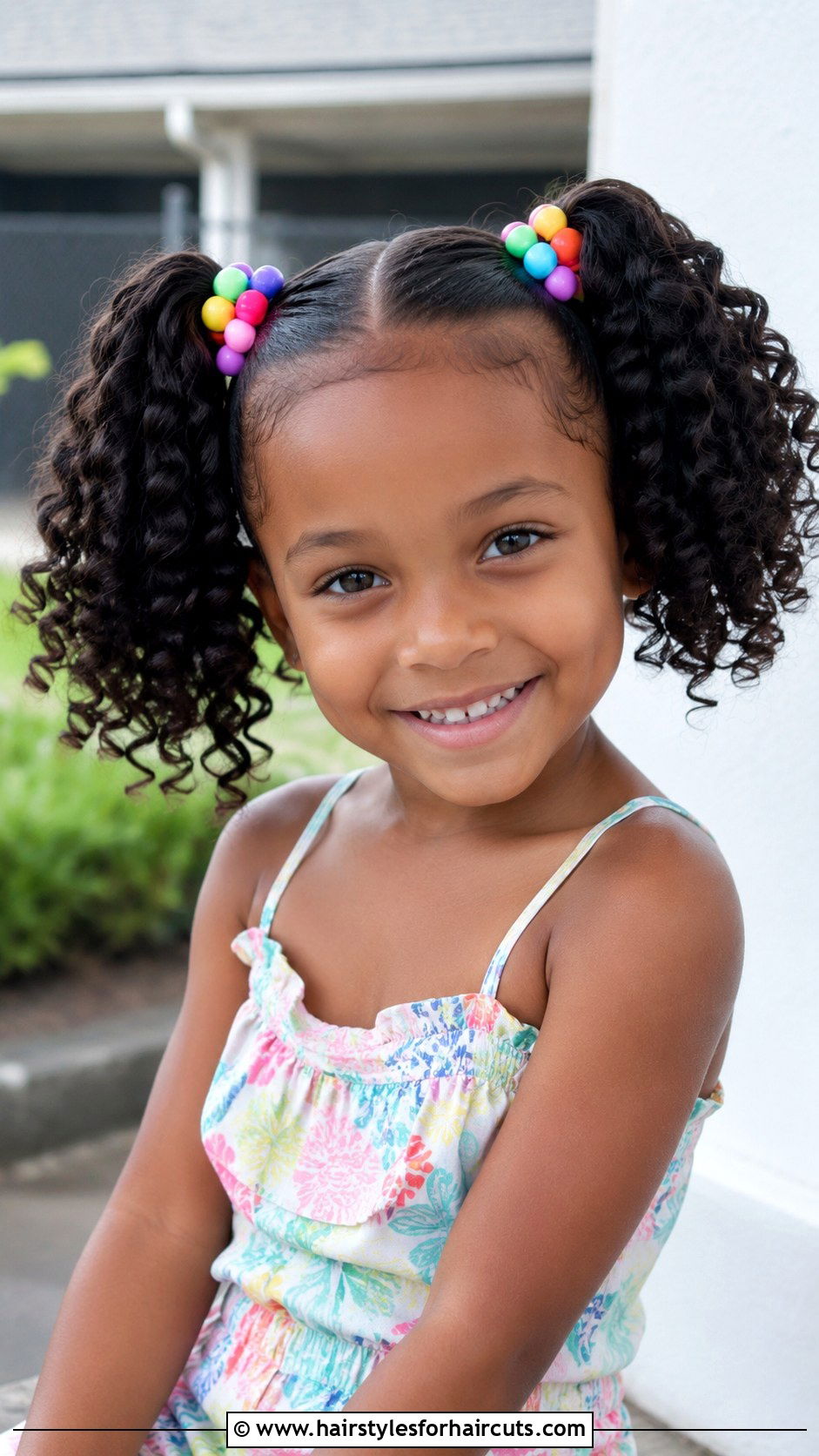 Curly Rubber Band Pigtails - 25 curly hair rubber band hairstyles for kids - 25 curly hair rubber band hairstyles for kids