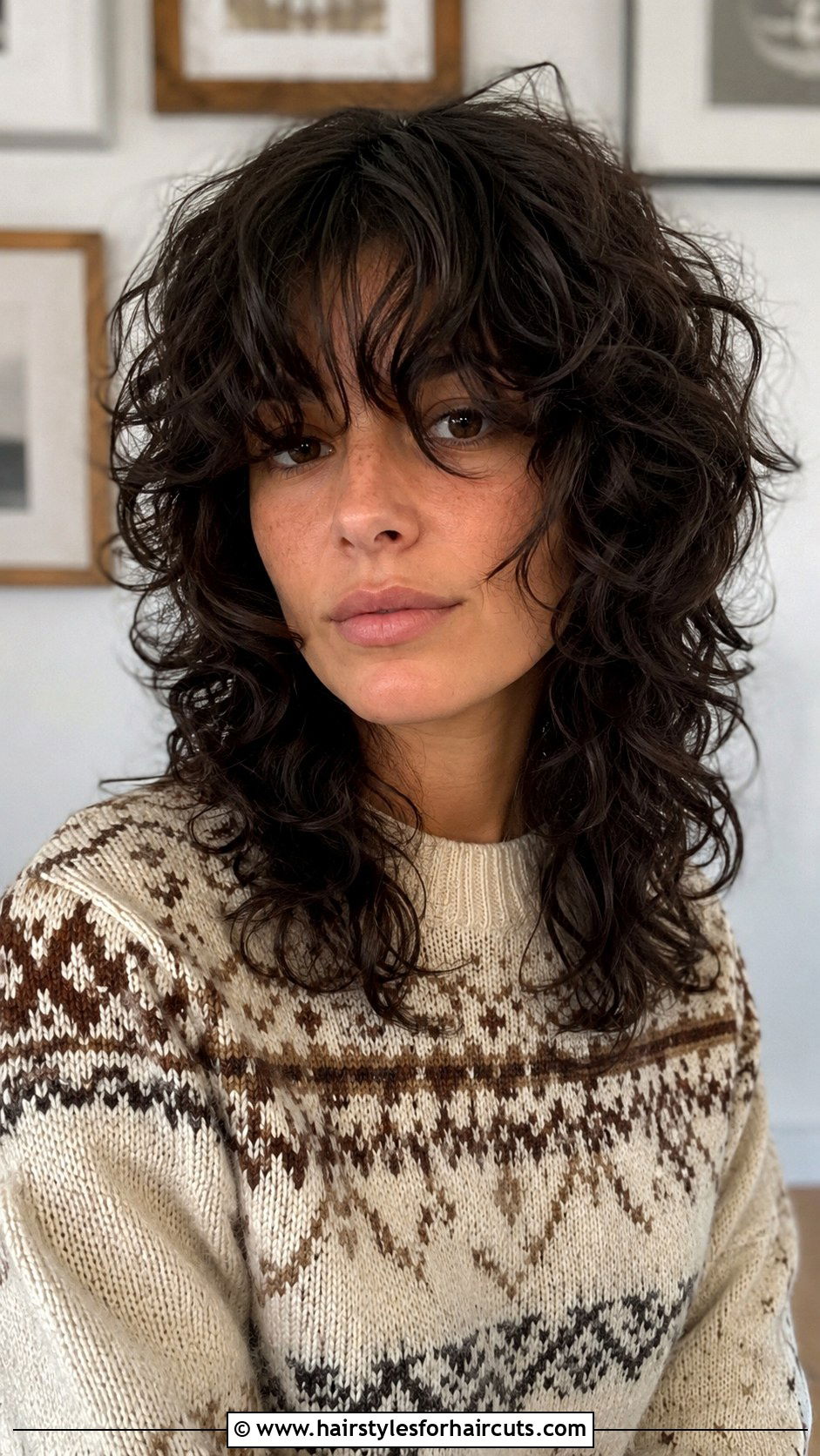 Curly Shag With Bangs - 25 christmas hairstyles for curly hair - 25 christmas hairstyles for curly hair