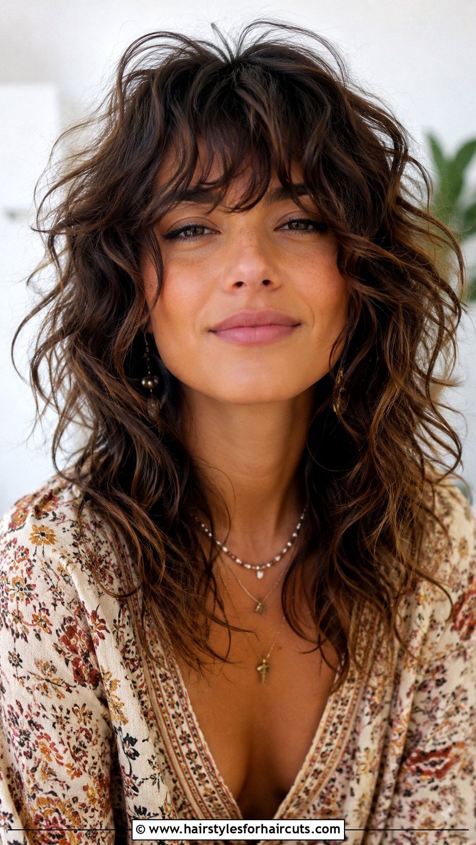 Curly Shag With Feathered Ends - 25 medium haircuts for curly hair women - 25 medium haircuts for curly hair women