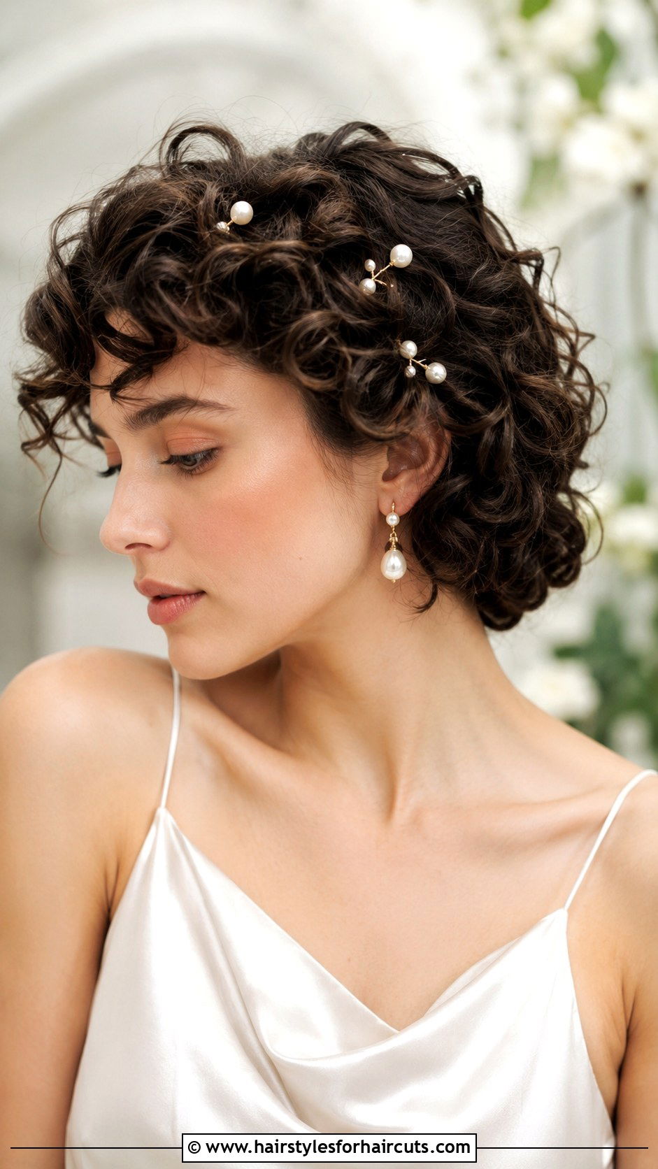 Curly Short Hair With Pearl Pins - 25 easy victorian hairstyles for short hair - 25 easy victorian hairstyles for short hair