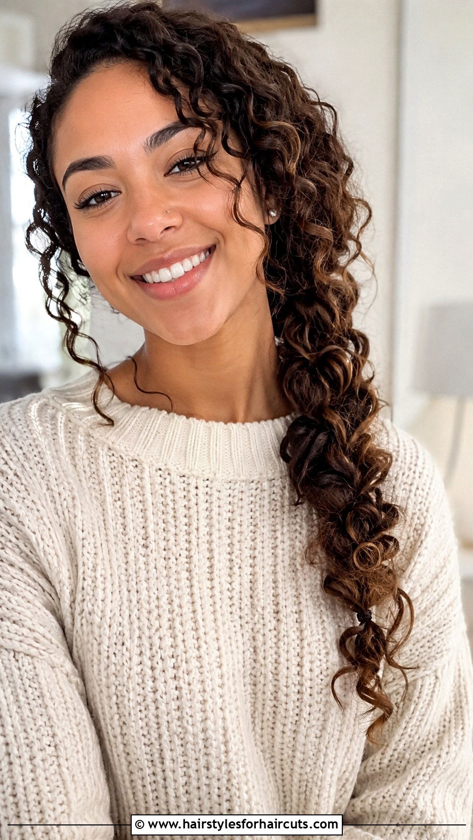 Curly Side Braid - 25 side braid hairstyles for long hair - 25 side braid hairstyles for long hair