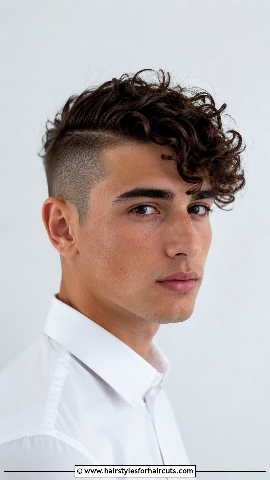 Curly Side Part Undercut - 25 androgynous haircuts for curly hair - 25 androgynous haircuts for curly hair