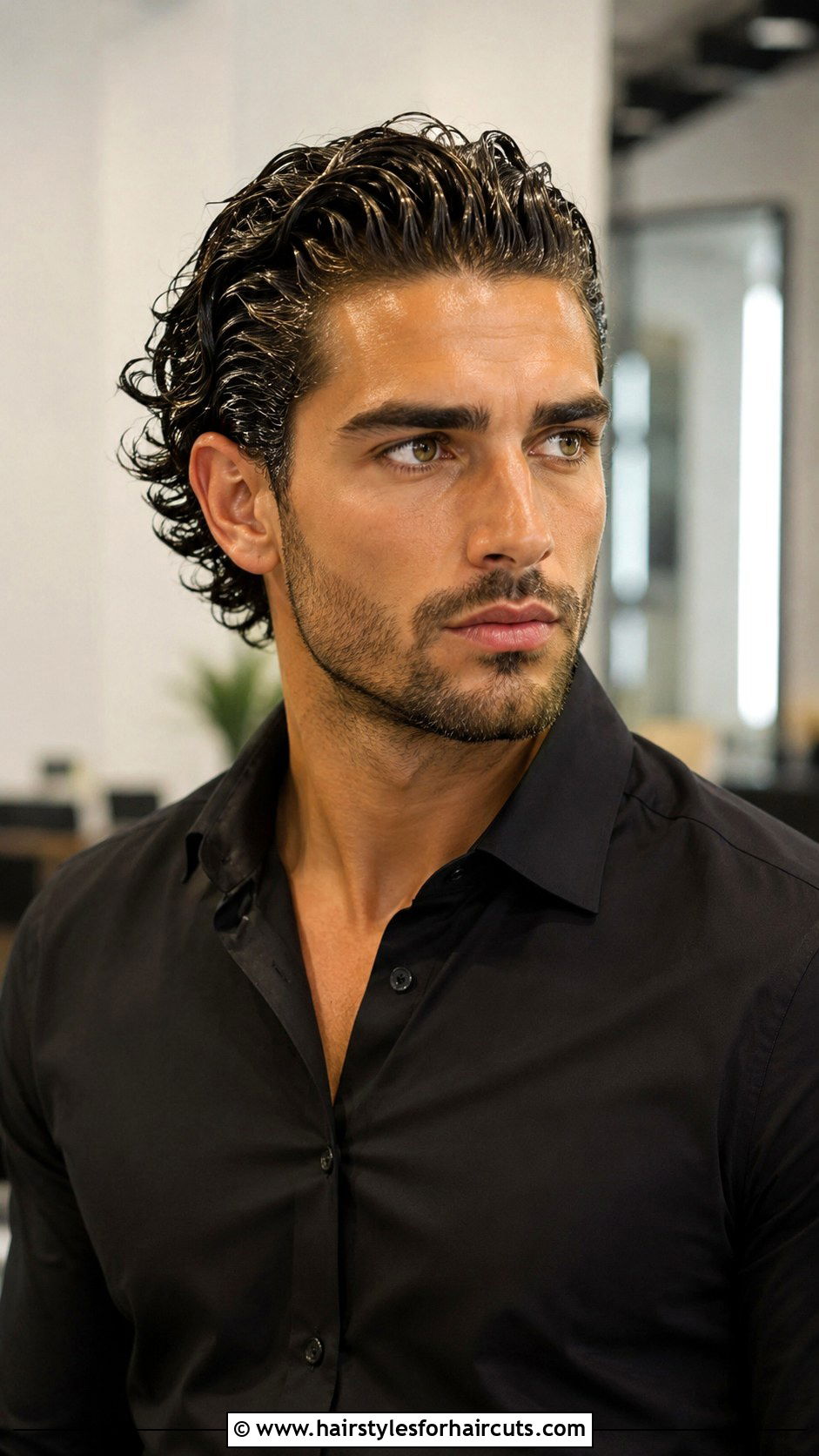Curly Slick Back - 25 ftm haircuts for curly hair - 25 ftm haircuts for curly hair