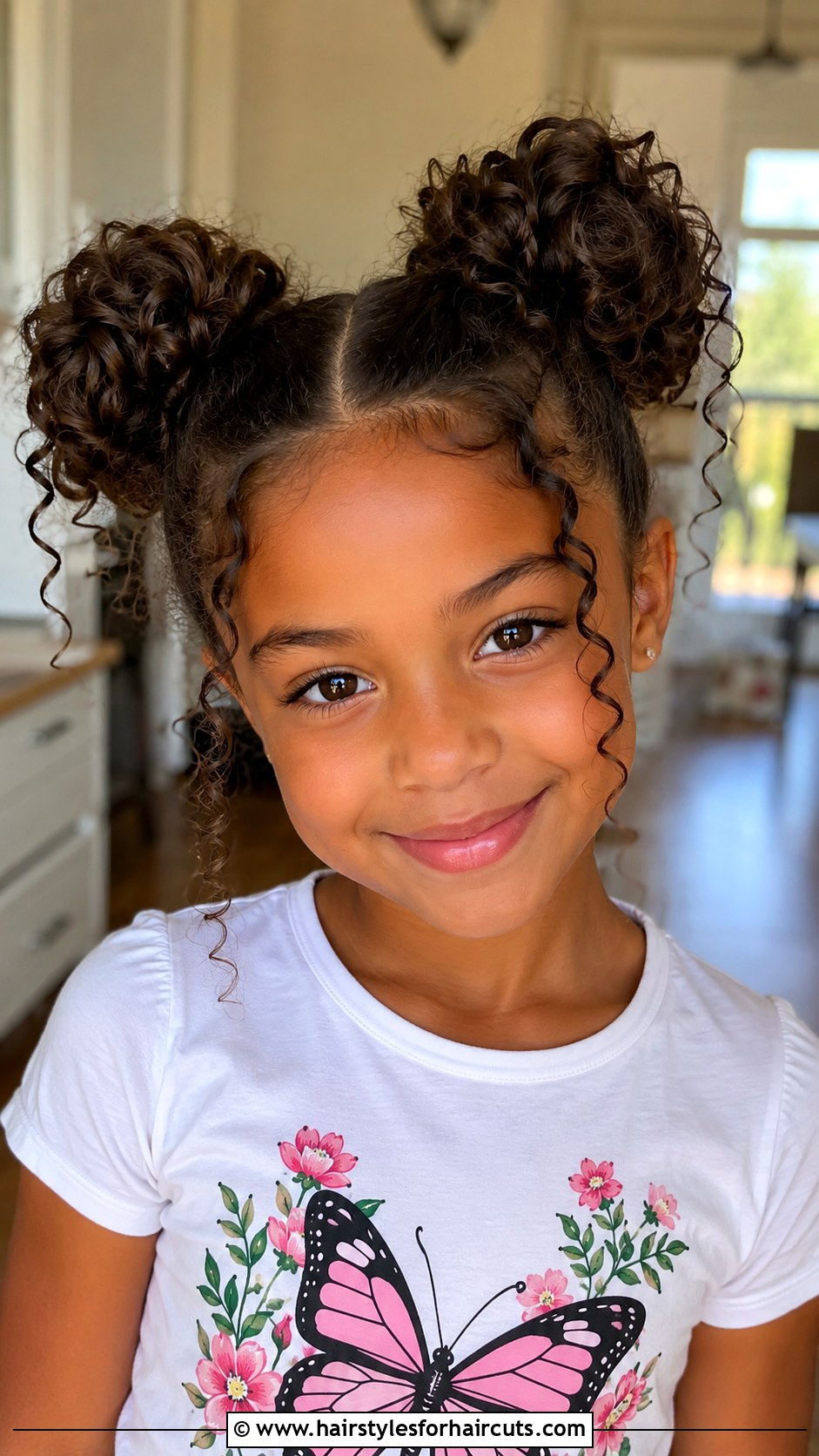 Curly Space Buns - 25 girls hairstyles for curly hair - 25 girls hairstyles for curly hair