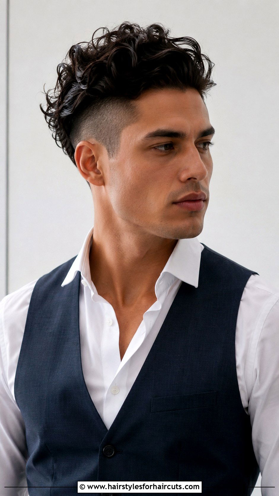 Curly Swept Back Undercut - 25 androgynous haircuts for curly hair - 25 androgynous haircuts for curly hair