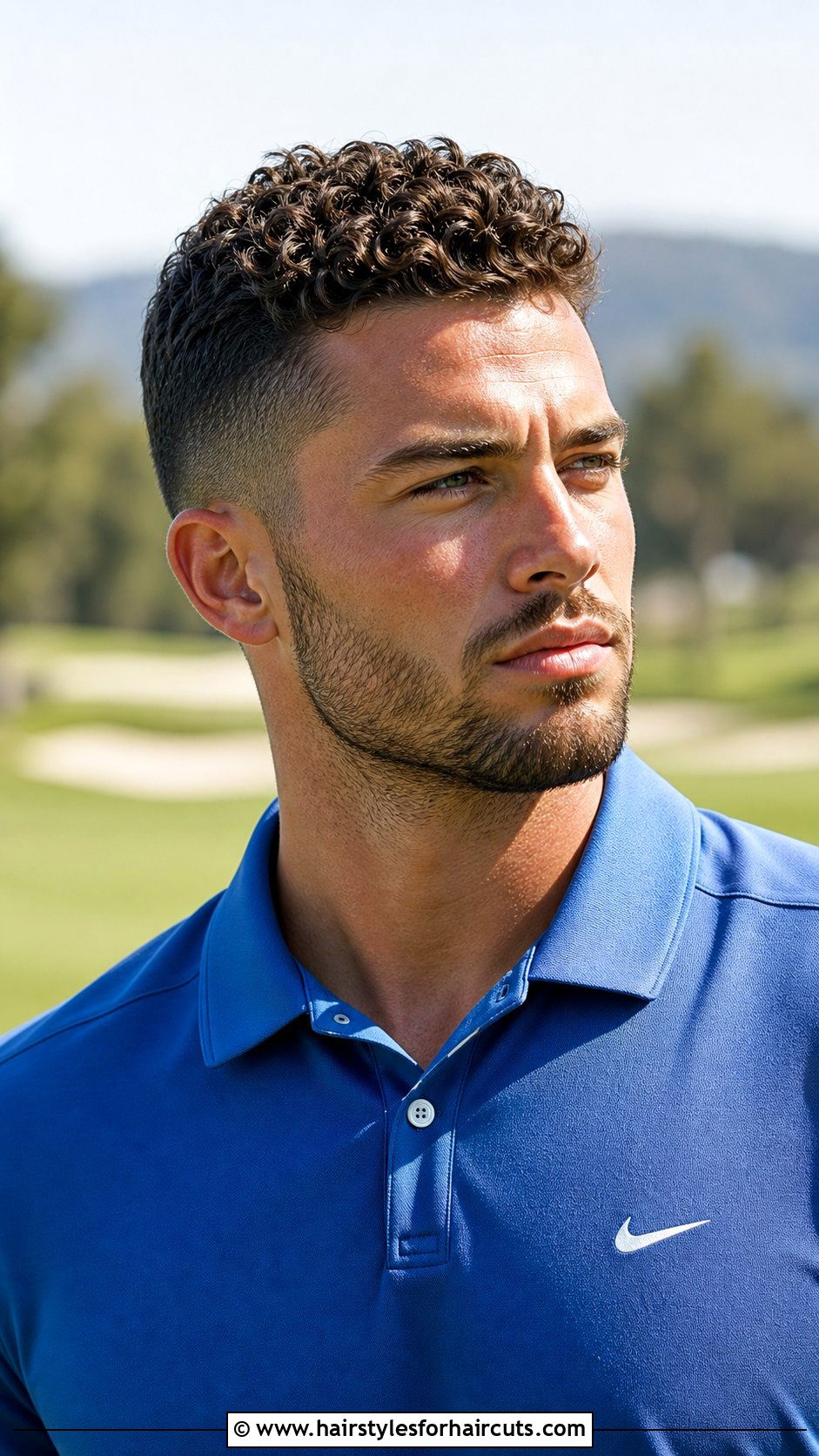 Curly Tapered Fade Golf Cut - 25 golf hairstyles - 25 golf hairstyles