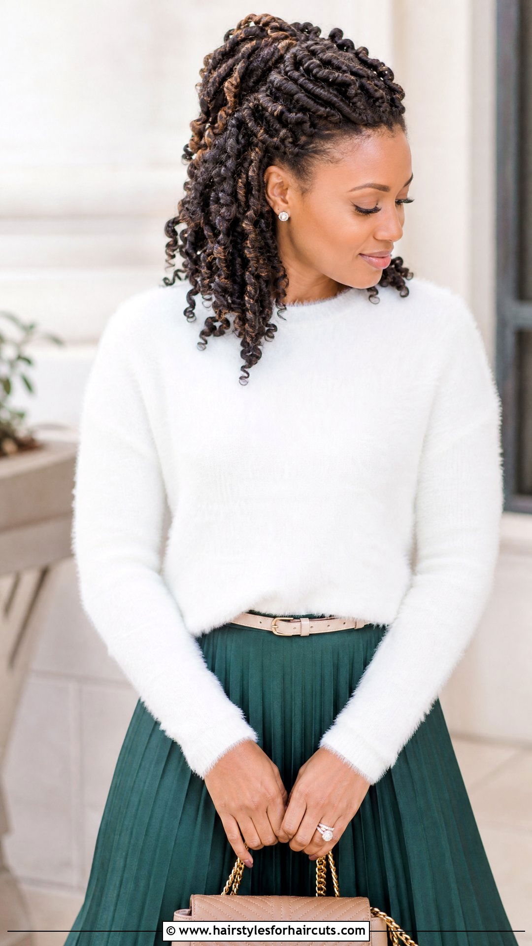 Curly Twist Half Updo - 25 wedding guest hairstyles curly hair - 25 wedding guest hairstyles curly hair