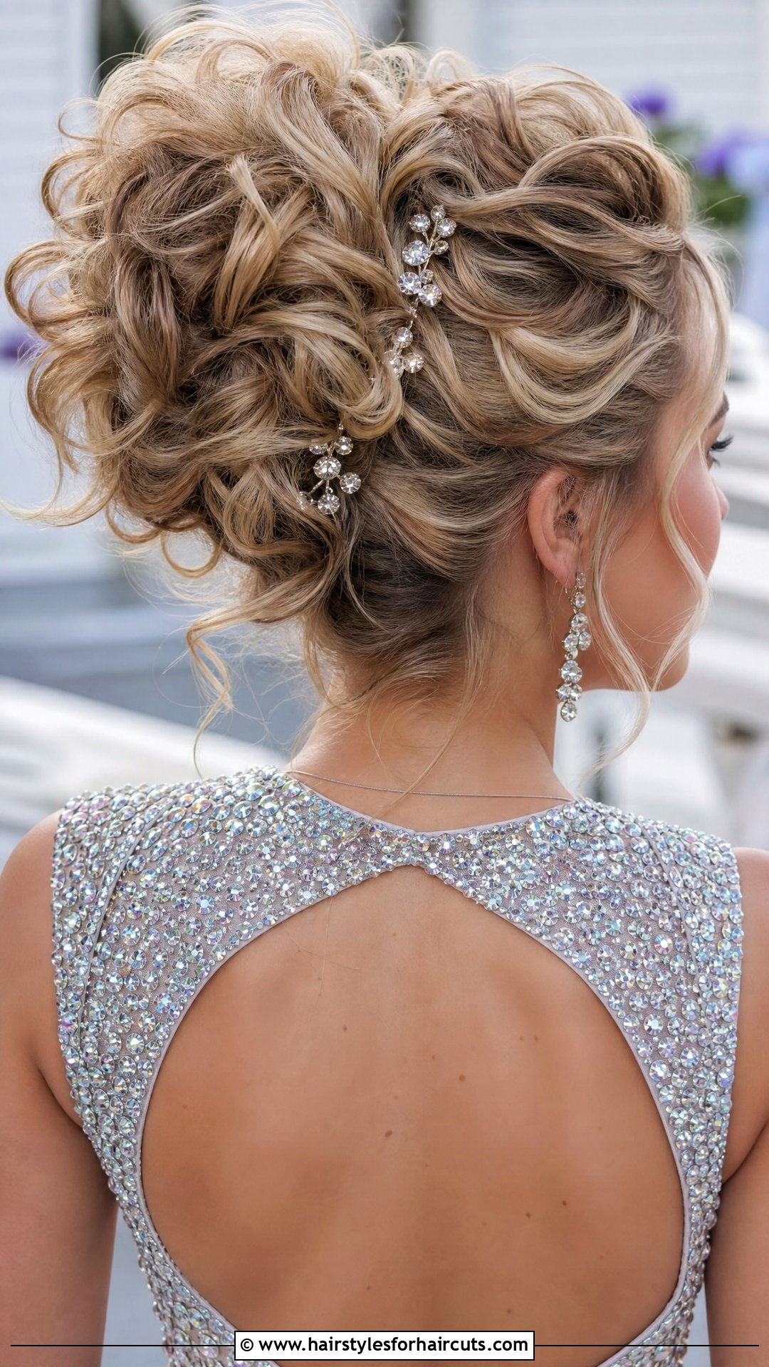 Curly Updo With Hair Accessories - 25 updo prom hairstyles for curly hair - 25 updo prom hairstyles for curly hair