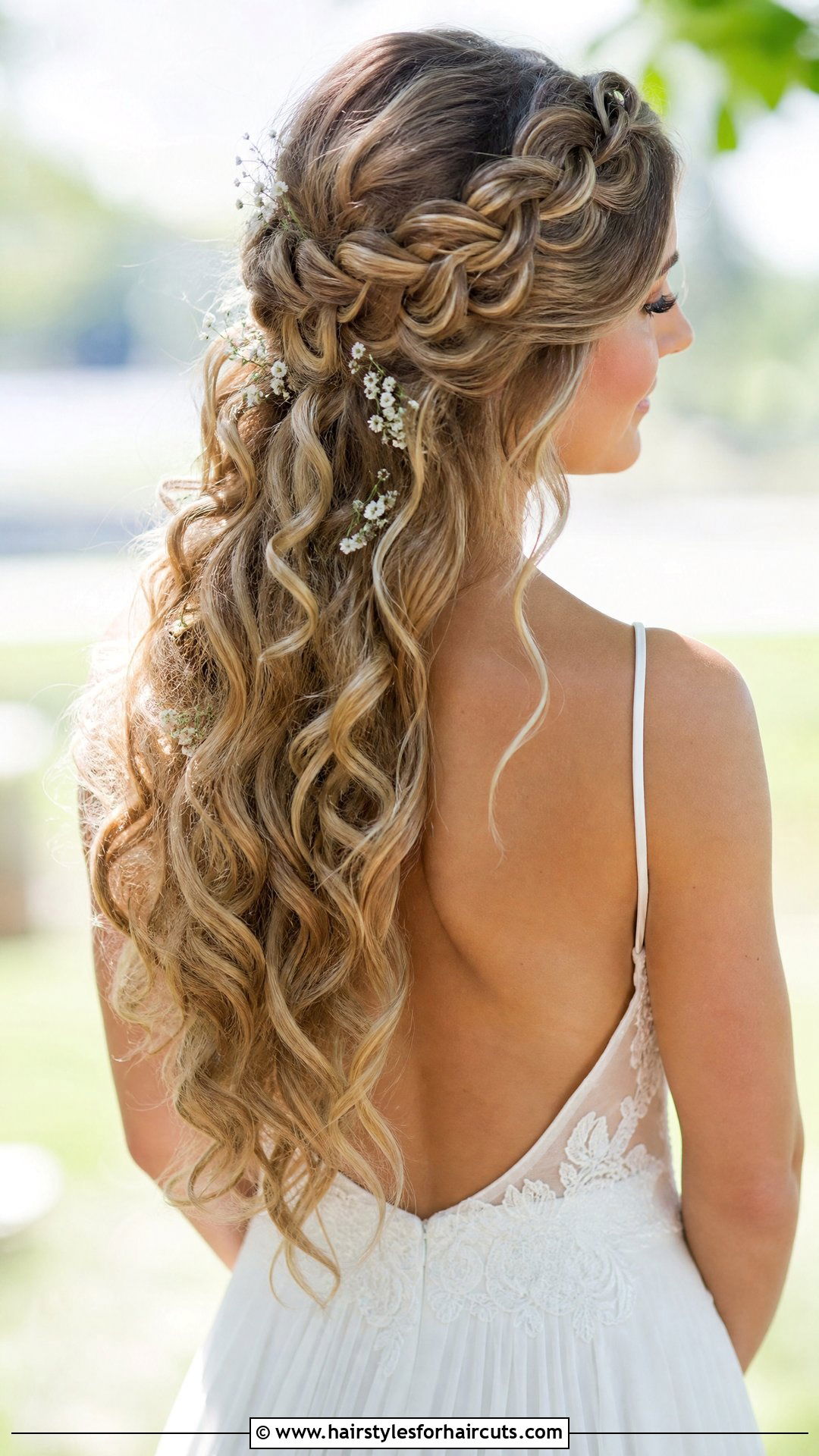 Curly Waterfall Braid Wedding Hairstyle - 25 wedding hairstyles for thick curly hair - 25 wedding hairstyles for thick curly hair