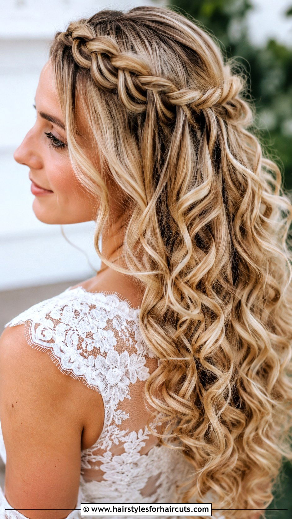Curly Waterfall Braid - 25 curly hair party hairstyles - 25 curly hair party hairstyles