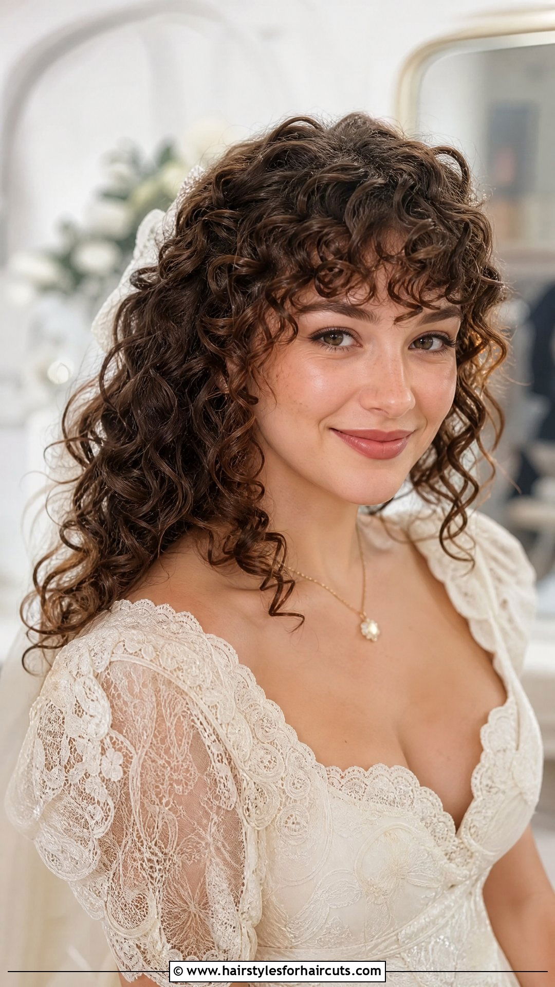 Curly Wedding Hair With Bangs - 25 wedding hairstyles for curly hair - 25 wedding hairstyles for curly hair