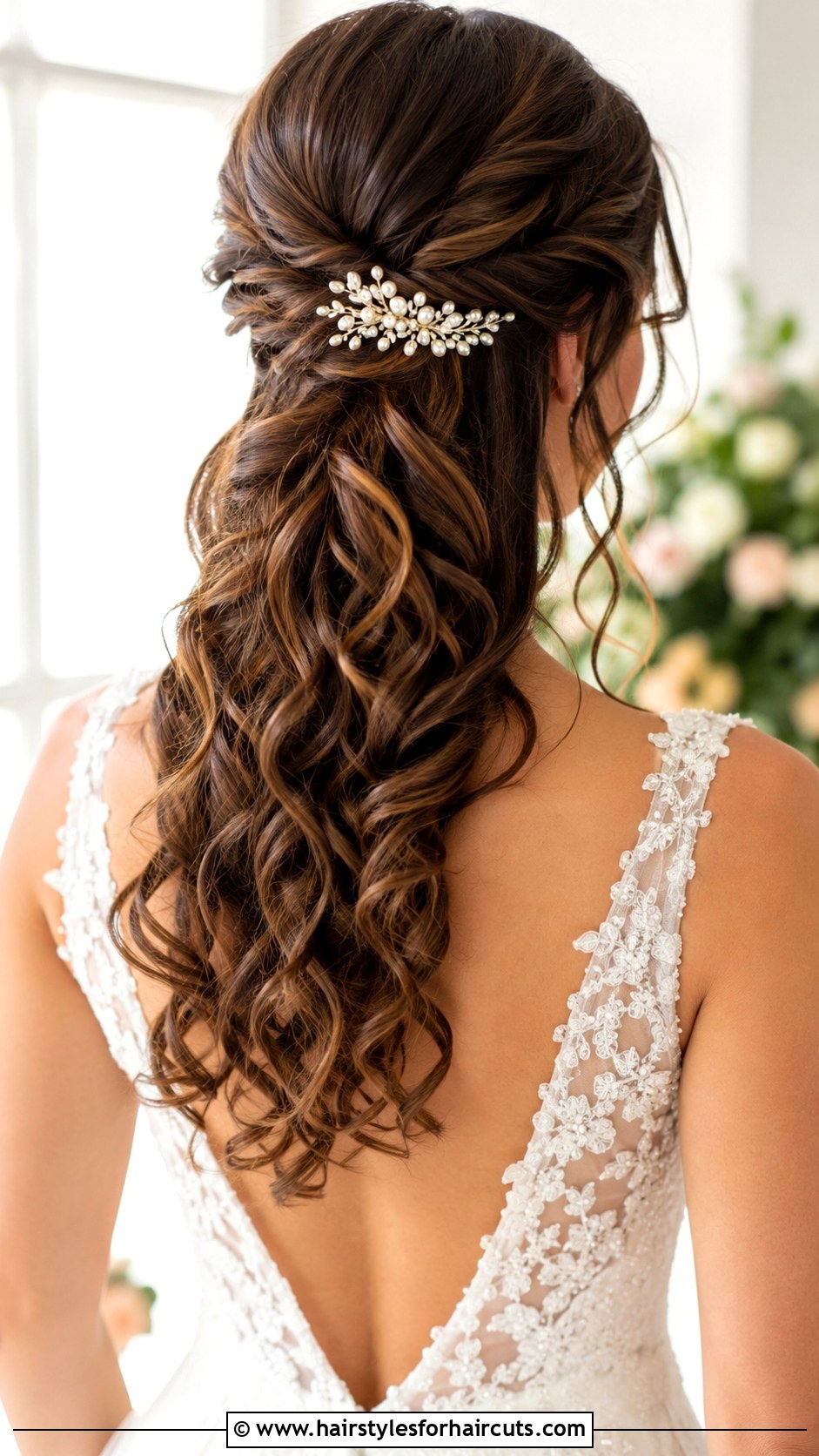 Curly Wedding Hair With Comb Accessory - 25 curly wedding hairstyles for long hair - 25 curly wedding hairstyles for long hair