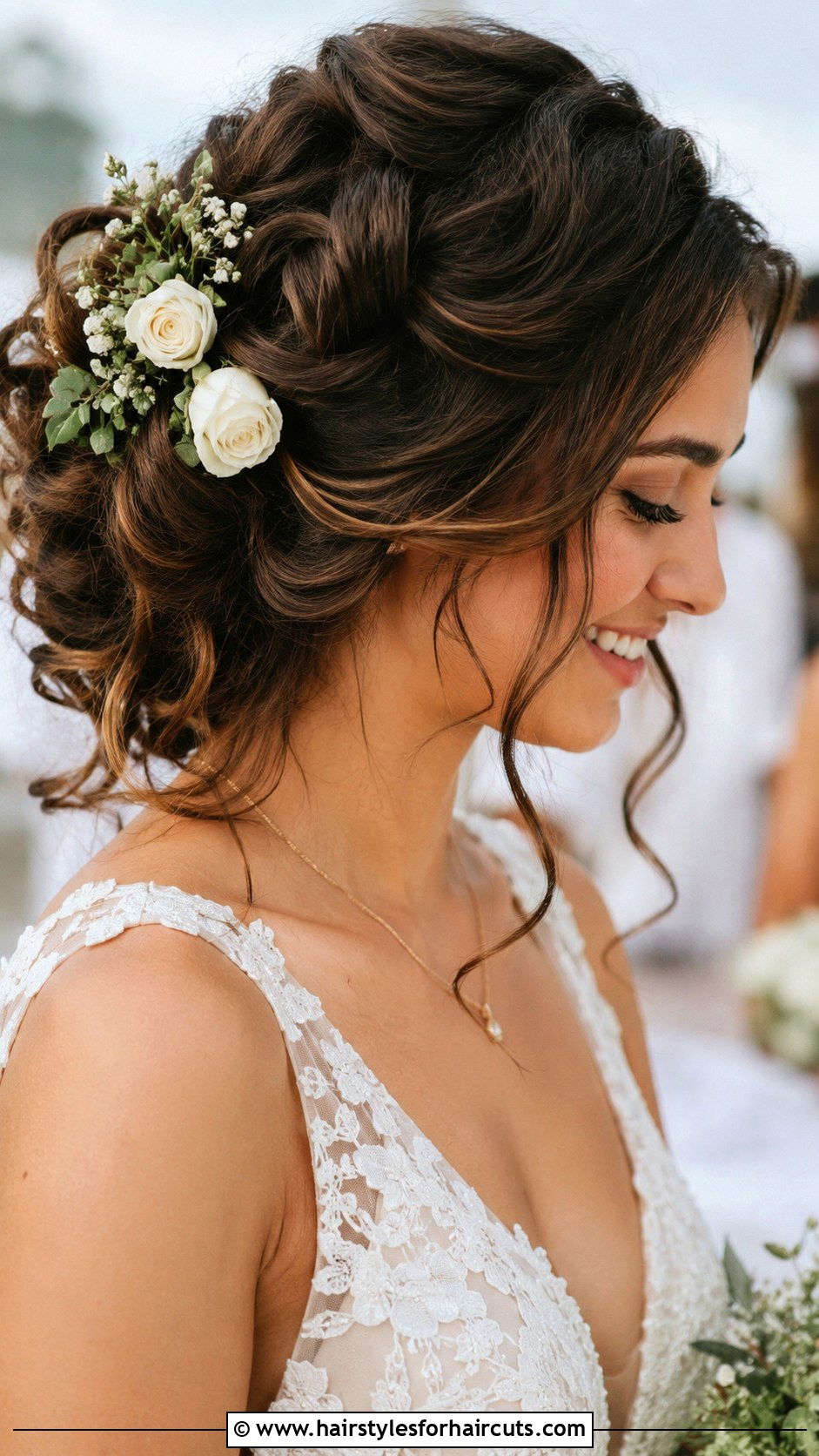 Curly Wedding Hairstyle With Flowers - 25 curly hair wedding hairstyles - 25 curly hair wedding hairstyles