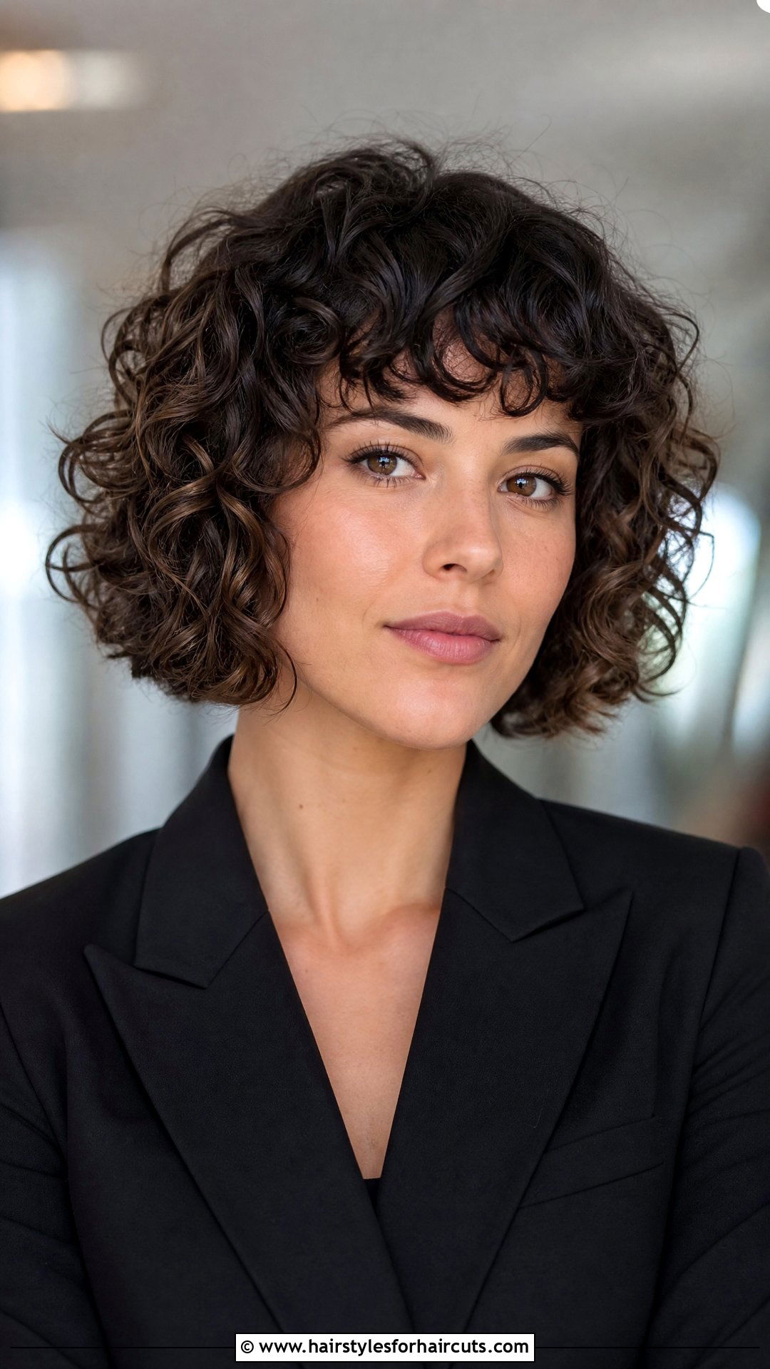 Curly Wedge Bob With Bangs - 25 wedge haircuts for curly hair - 25 wedge haircuts for curly hair