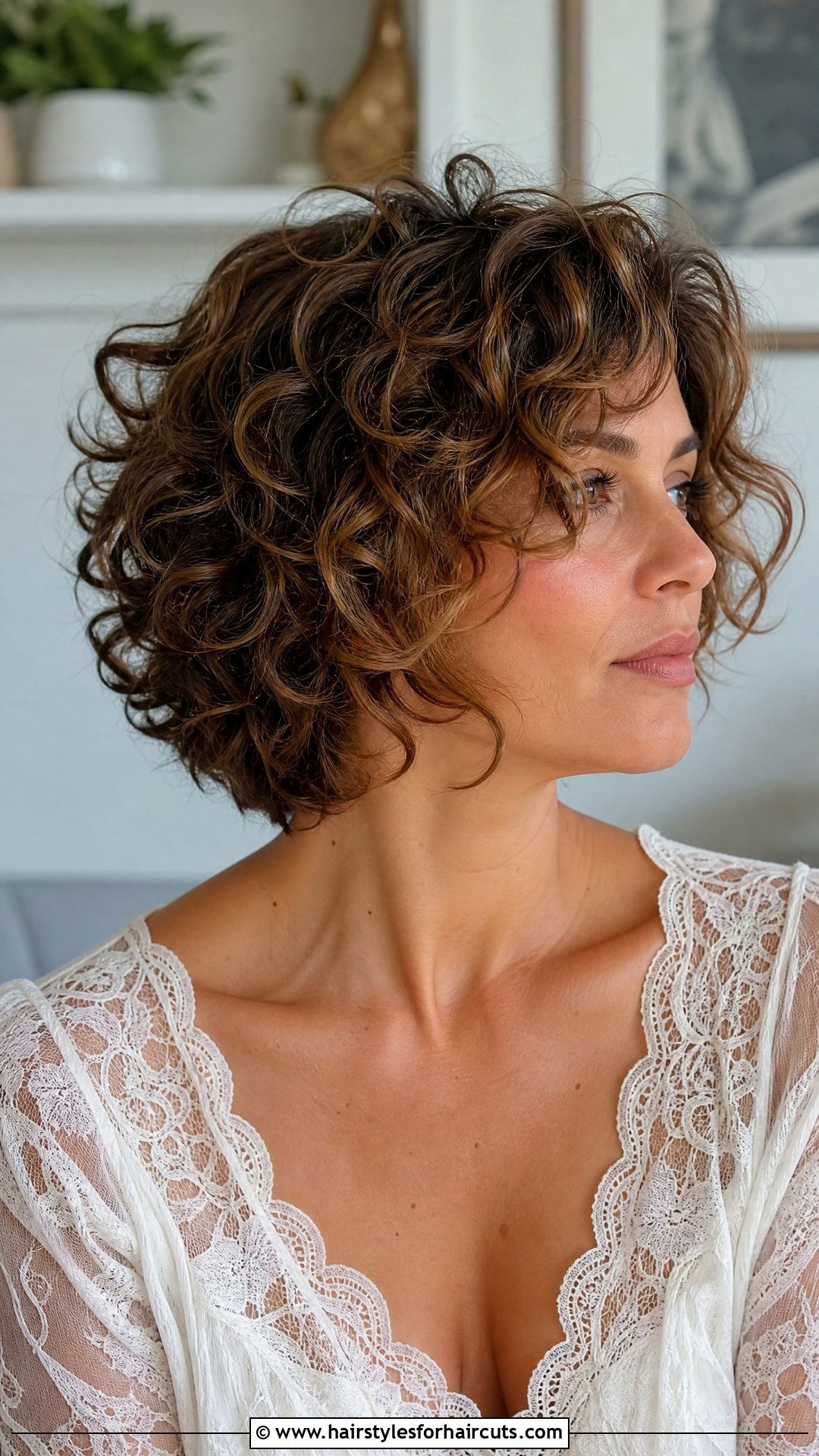 Curly Wedge Haircut With Face Framing Layers - 25 wedge haircuts for curly hair - 25 wedge haircuts for curly hair