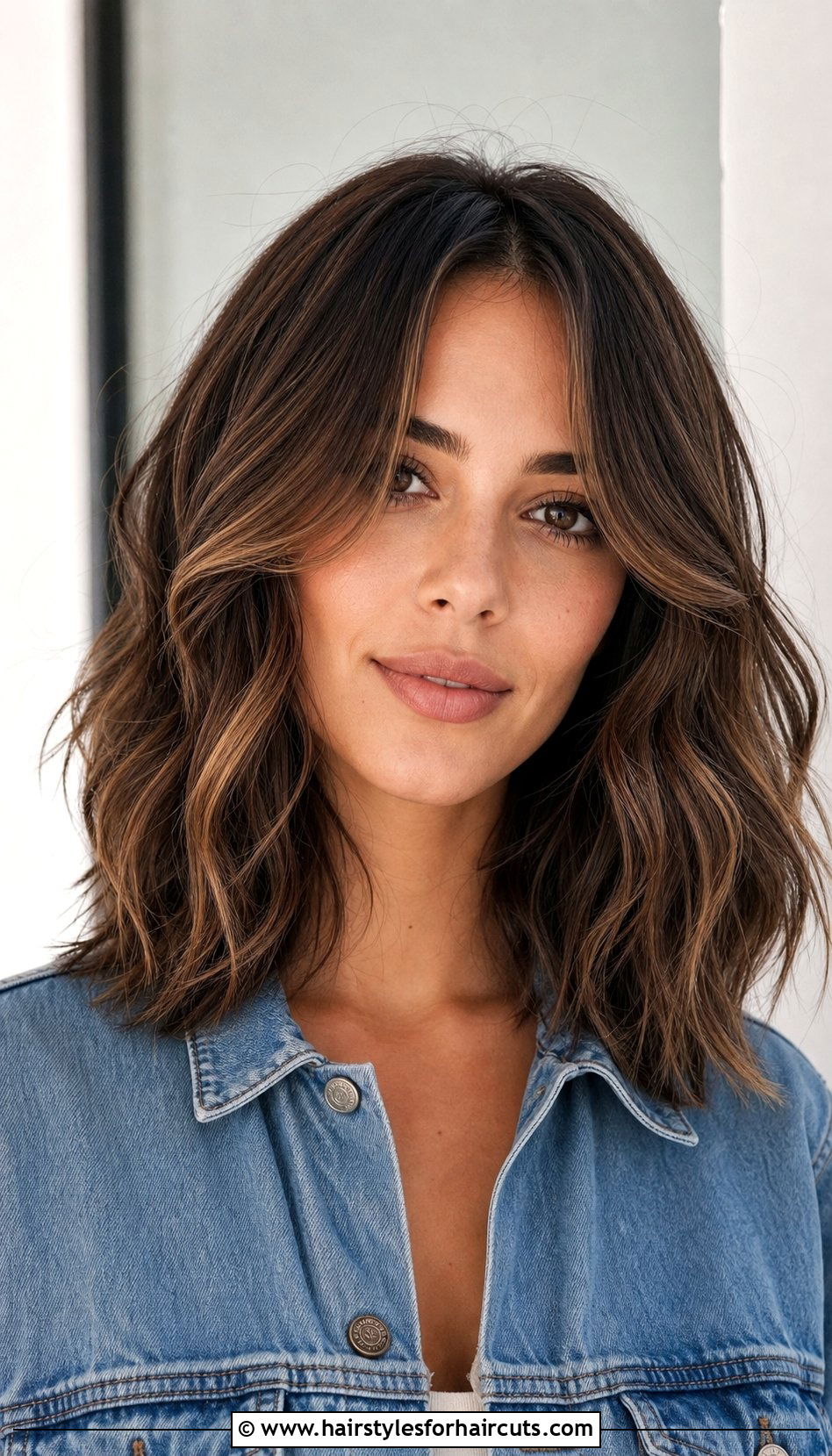 Curtain Bang Lob - 25 shoulder length haircuts for fine wavy hair - 25 shoulder length haircuts for fine wavy hair