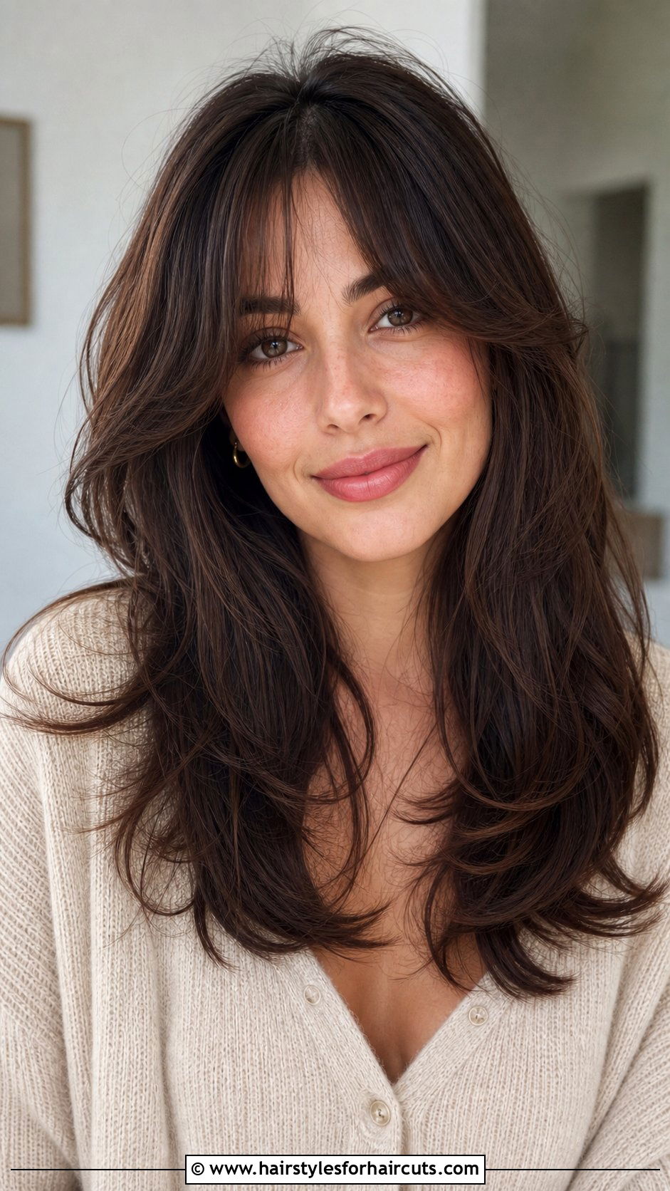 Curtain Bangs And Long Layers - 25 polish hairstyles - 25 polish hairstyles