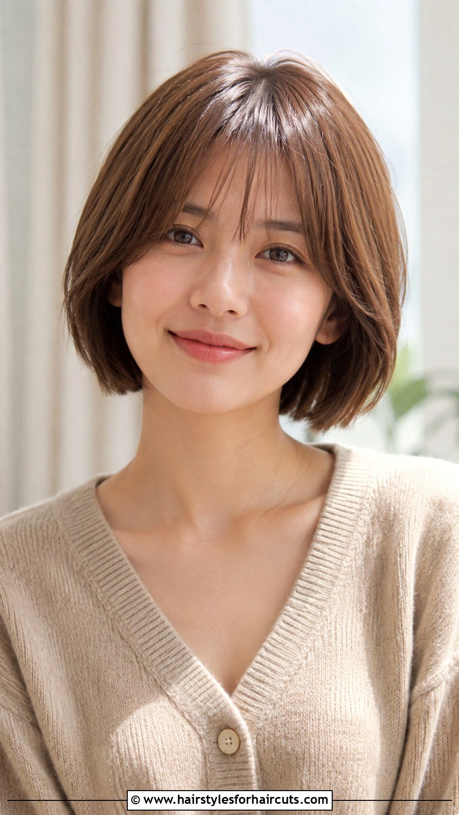 Curtain Bangs Bob - 25 hairstyles designs - 25 hairstyles designs