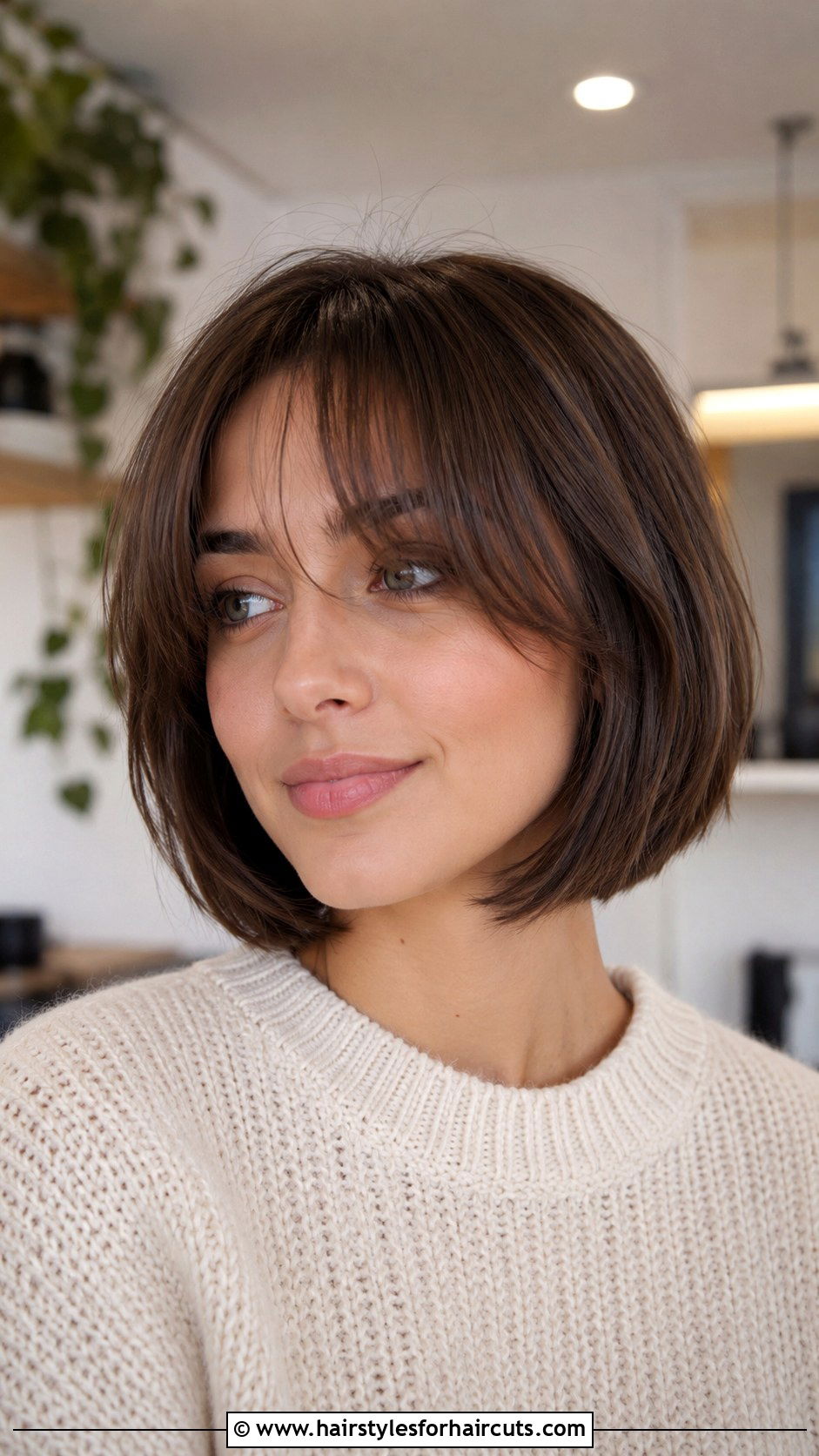 Curtain Bangs Bob Haircut - 25 cheap haircuts for women - 25 cheap haircuts for women
