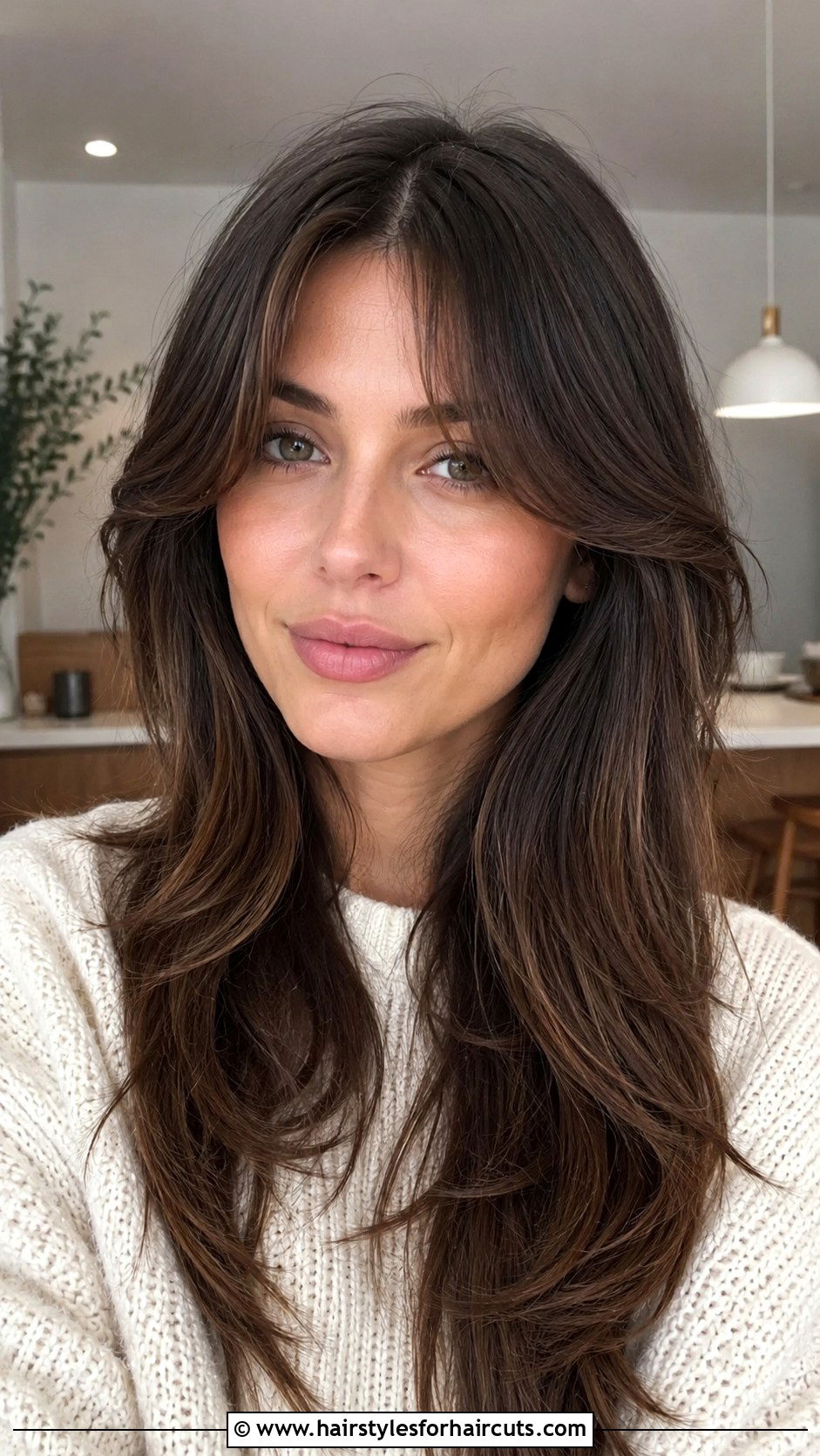 Curtain Bangs Layered Brunette Haircut - 25 brunette haircuts - 25 brunette haircuts