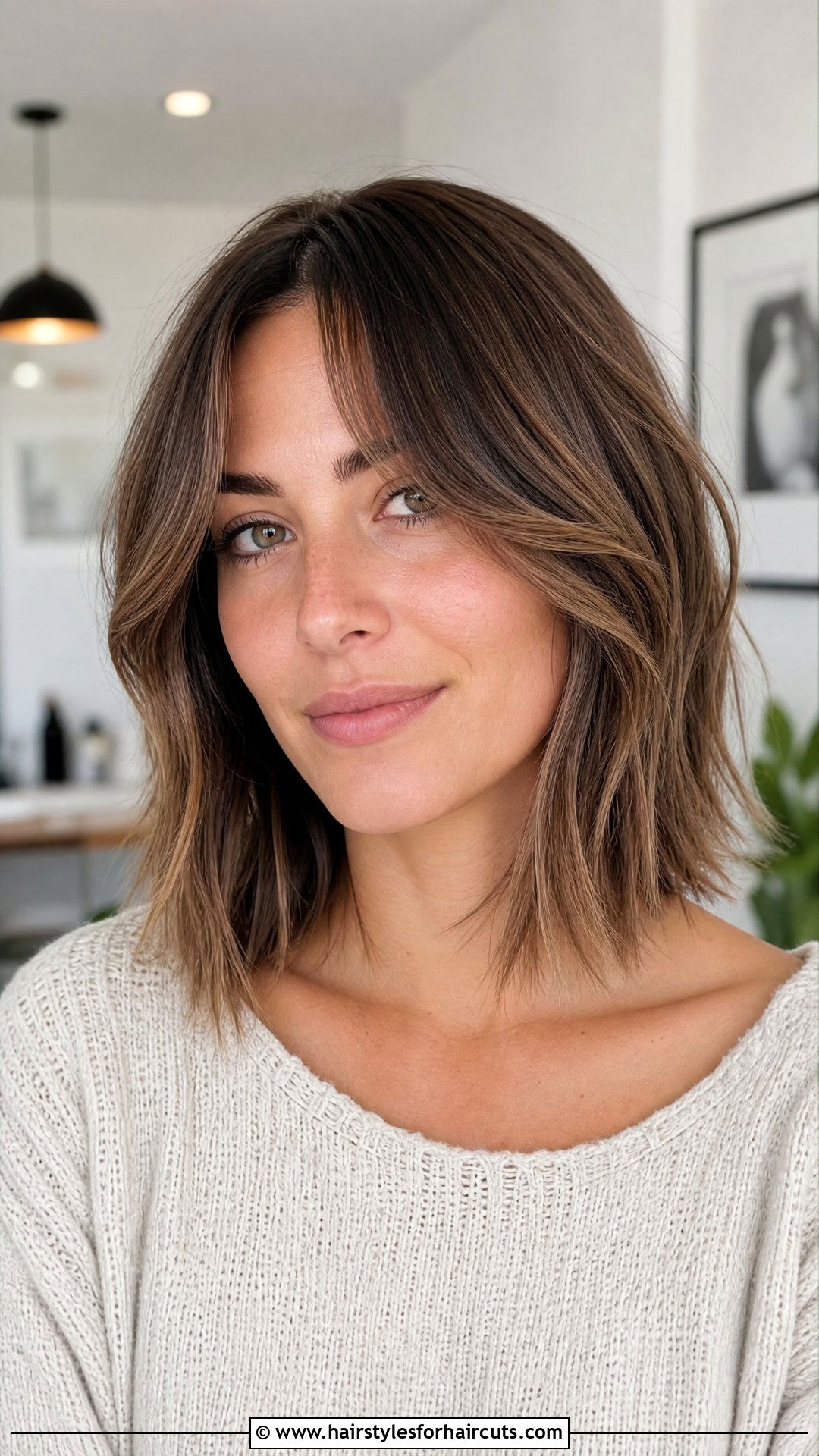 Curtain Bangs Lob Haircut - 25 haircuts for thin hair to look thicker - 25 haircuts for thin hair to look thicker