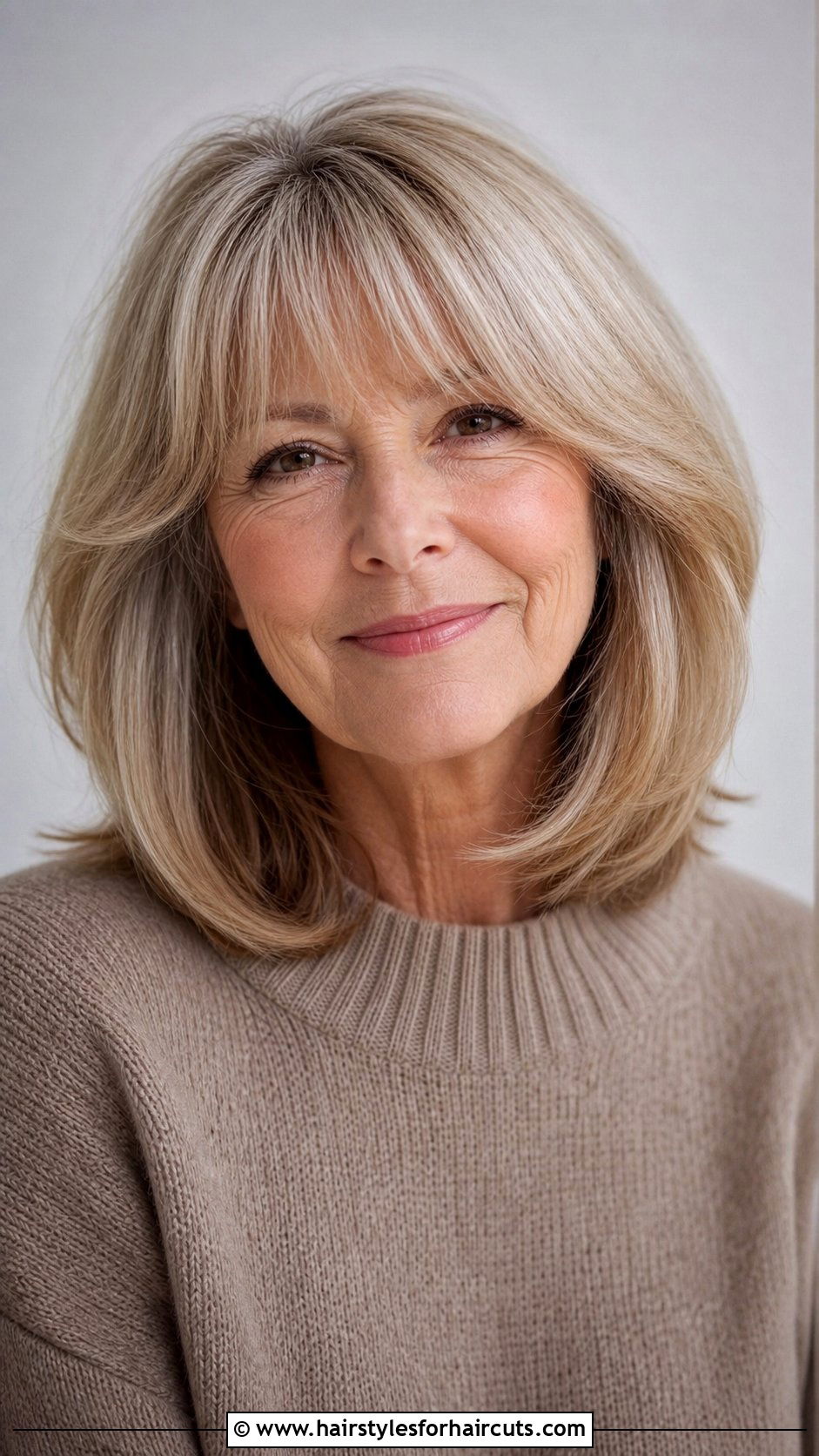 Curtain Bangs Lob Haircut - 25 shoulder length haircuts for older women - 25 shoulder length haircuts for older women