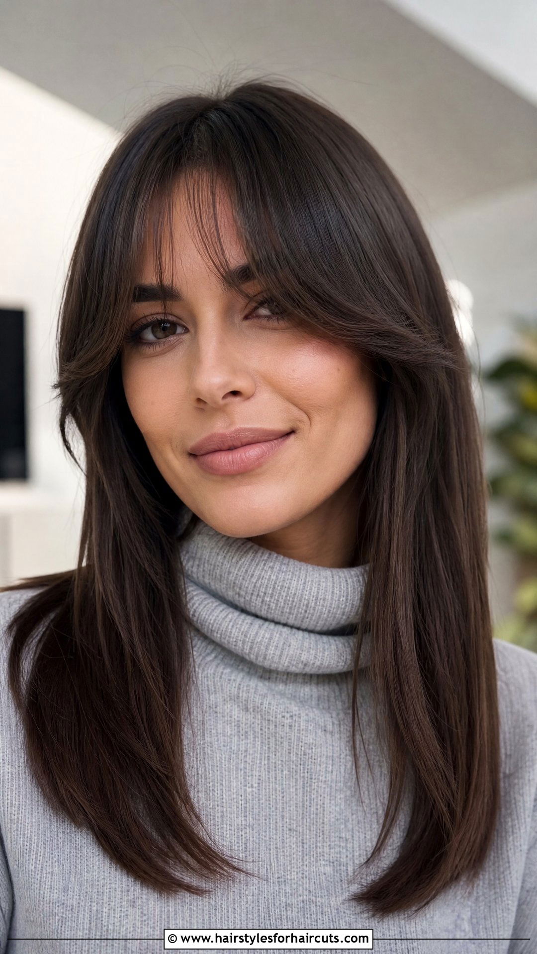 Curtain Bangs With Sleek Straight Medium Hair - 25 formal hairstyles for medium hair down - 25 formal hairstyles for medium hair down